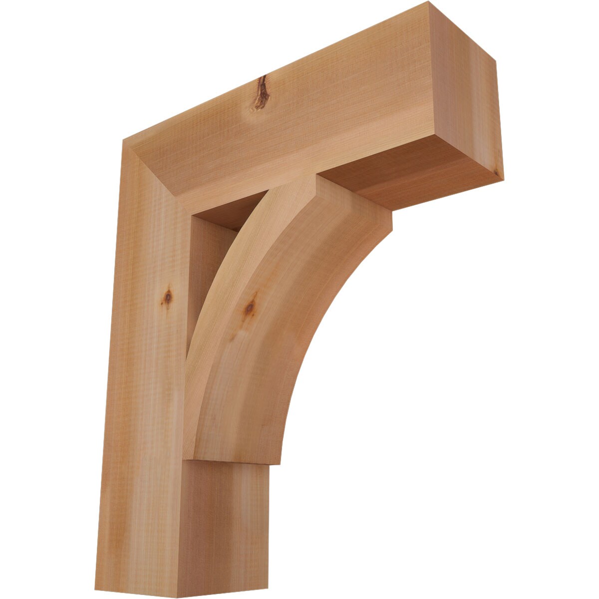 Ekena Millwork BKT06X20X24THR05SWR Thorton block smooth 5-1/2-in x 20-in x 24-in Western red cedar Brown Wood Standard bracket