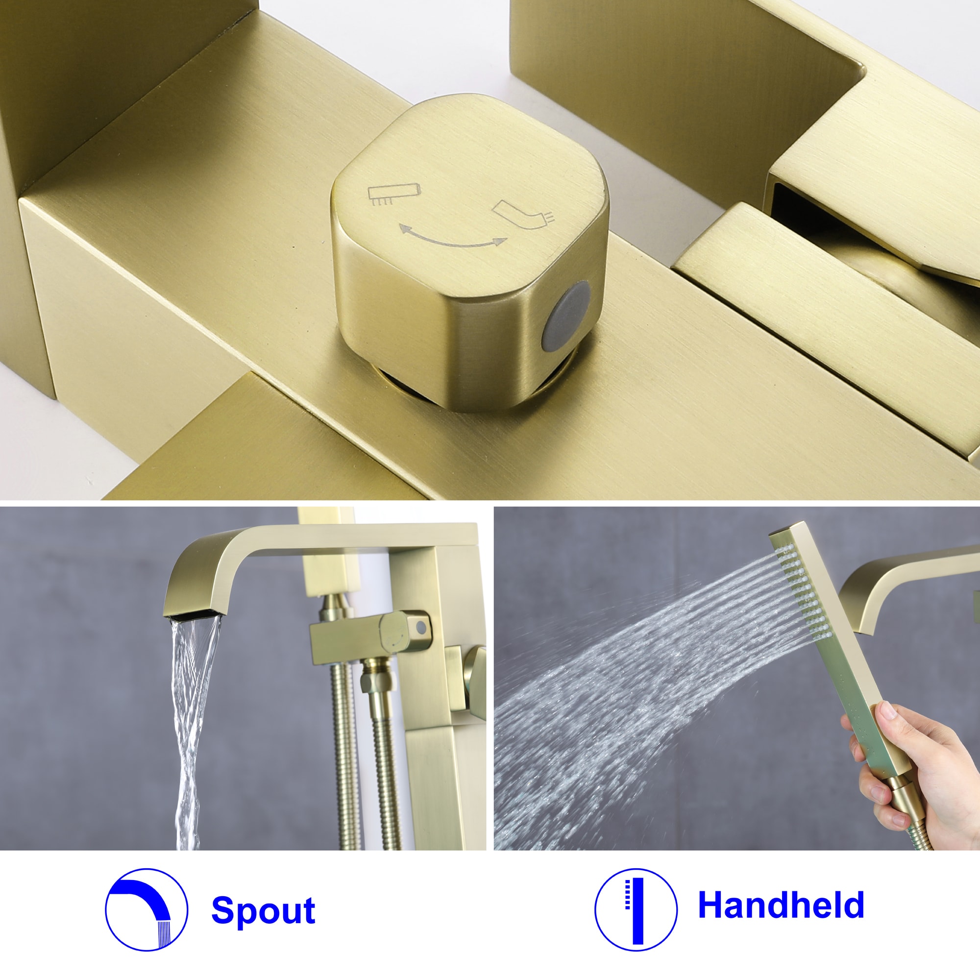 WELLFOR SPA-18004BG Roman-Tub-Faucets - View #4