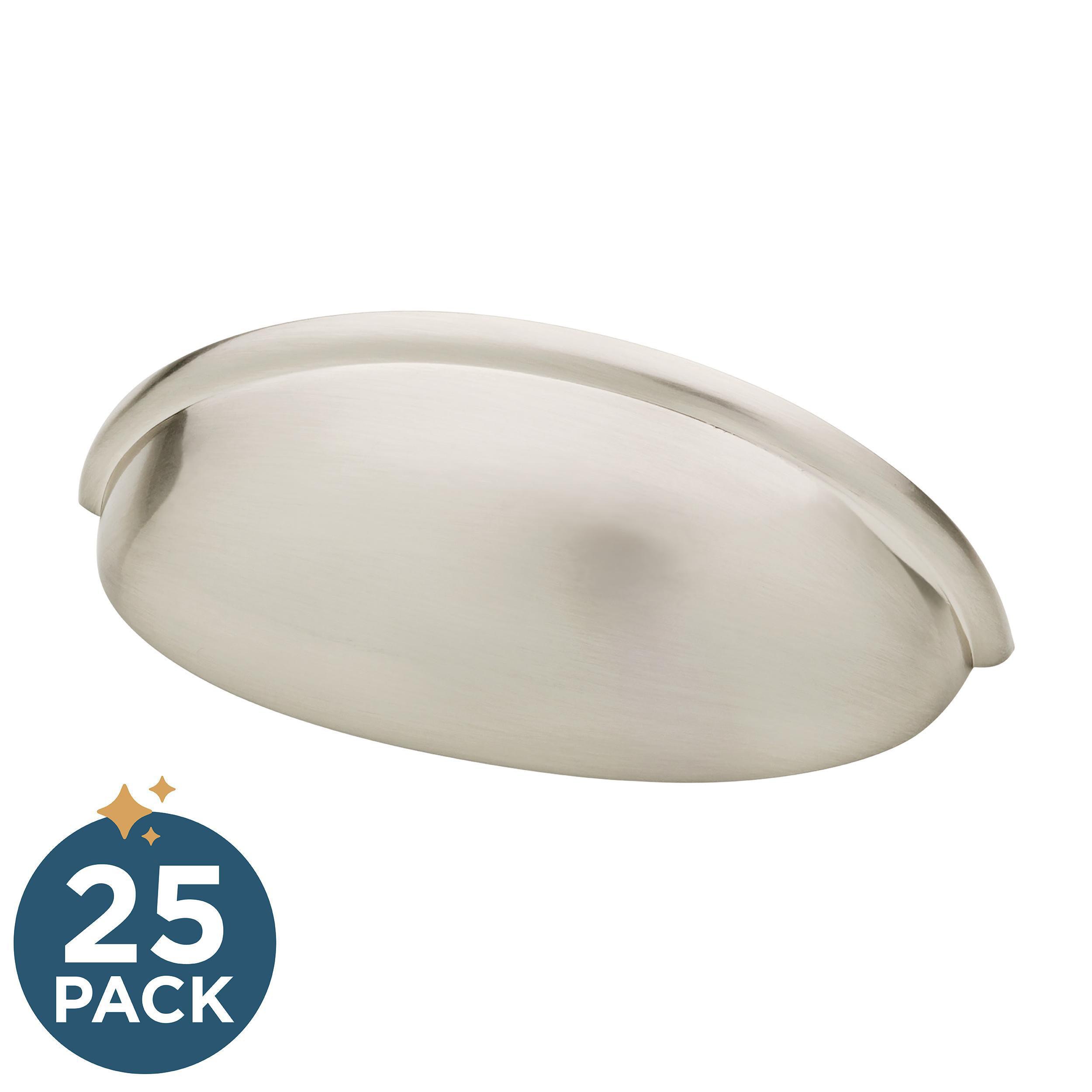 Franklin Brass P34702-SN-B Cup 3-in , 76mm Center to Center Brushed Nickel Arch Cup 25 -Pack