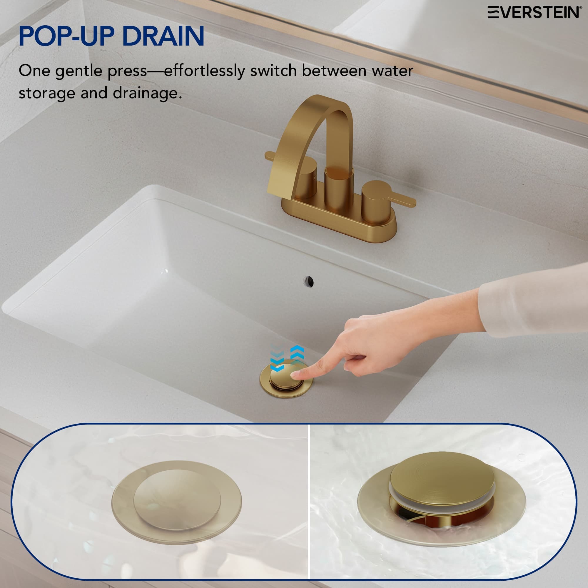 EVERSTEIN SFS-1296R-GD Popup-Drains-Accessories - View #3