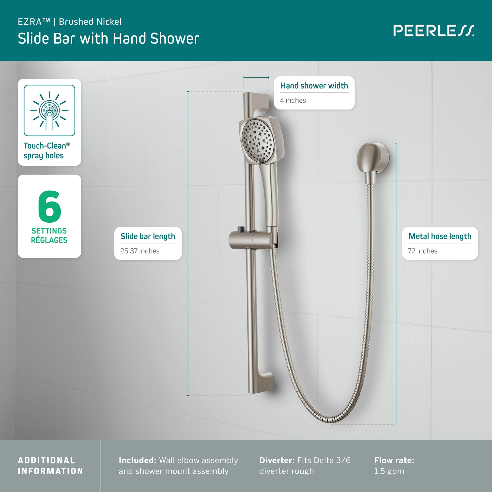 Peerless P62471-BN Bath-Shower-Facc - View #3