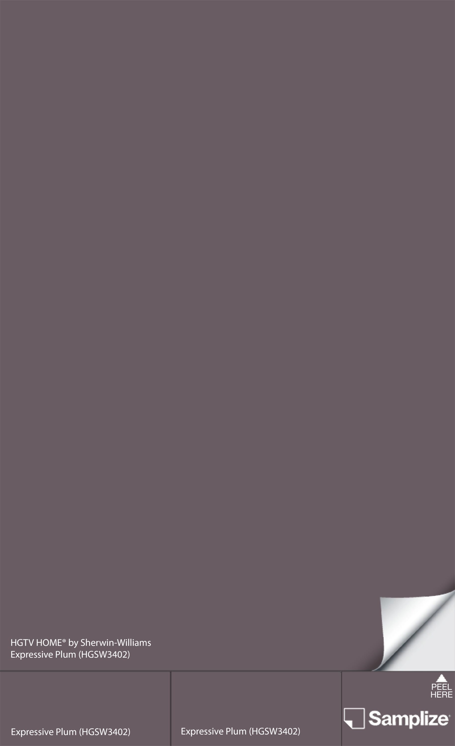 Samplize HGSW-(HGSW3402)-12 HGTV Home by Sherwin-Williams Expressive Plum Hgsw3402 Peel and Stick Paint Sample (9-in x 14-3/4-in)