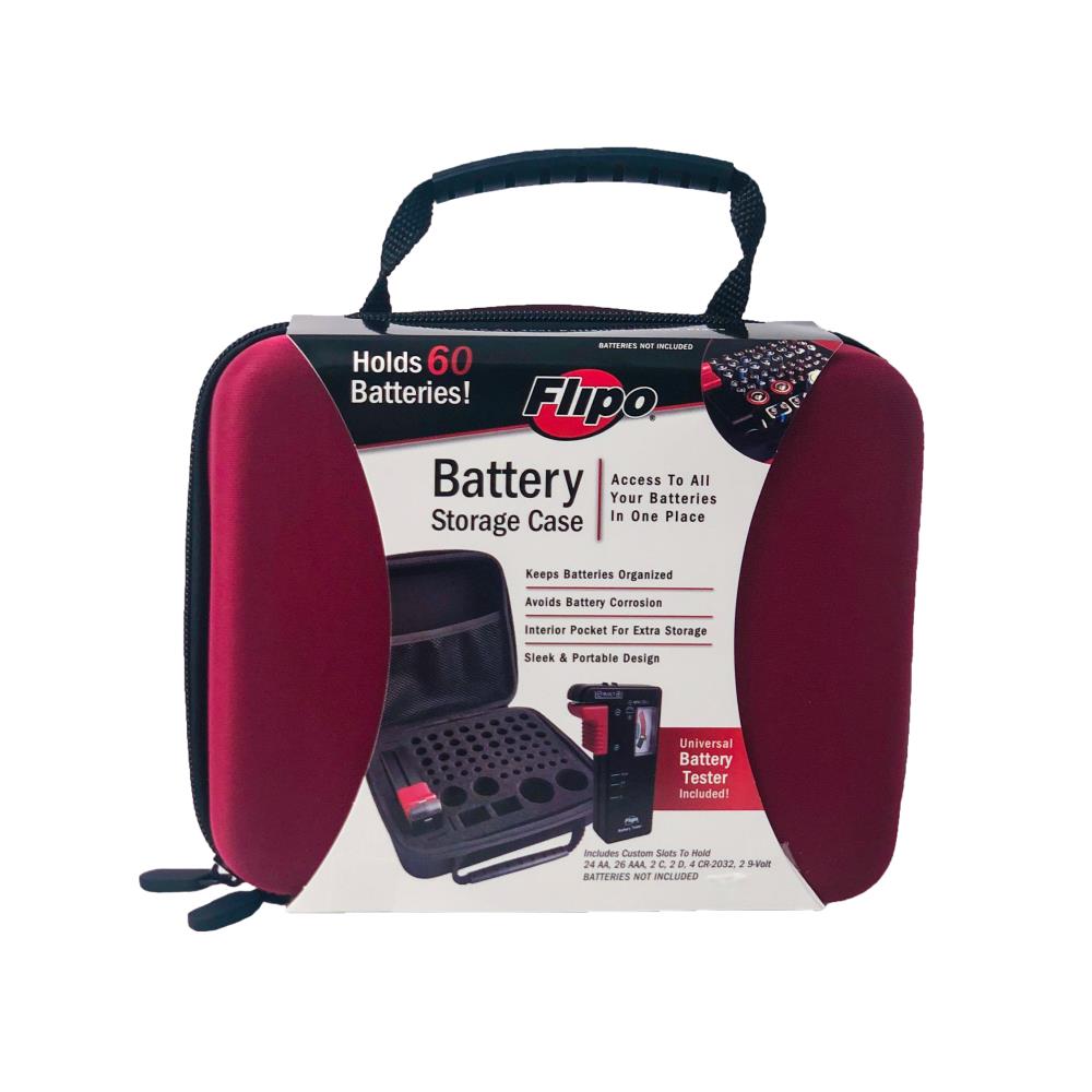 Flipo Battery Organizer 60-Compartment Fabric Small Parts Organizer | B-CASESM-RB