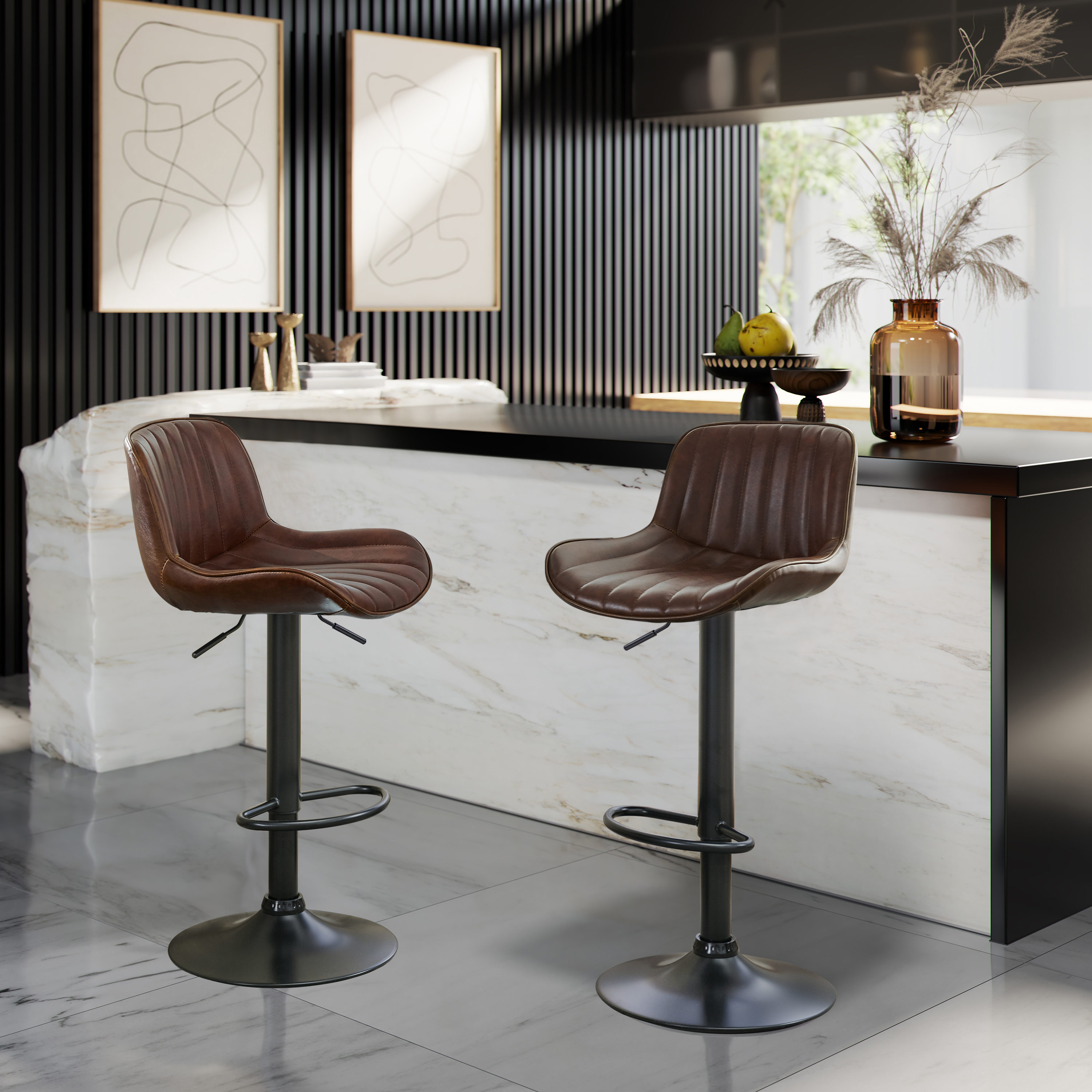 Art Leon BS022-2-YEBR-PU stools - View #8