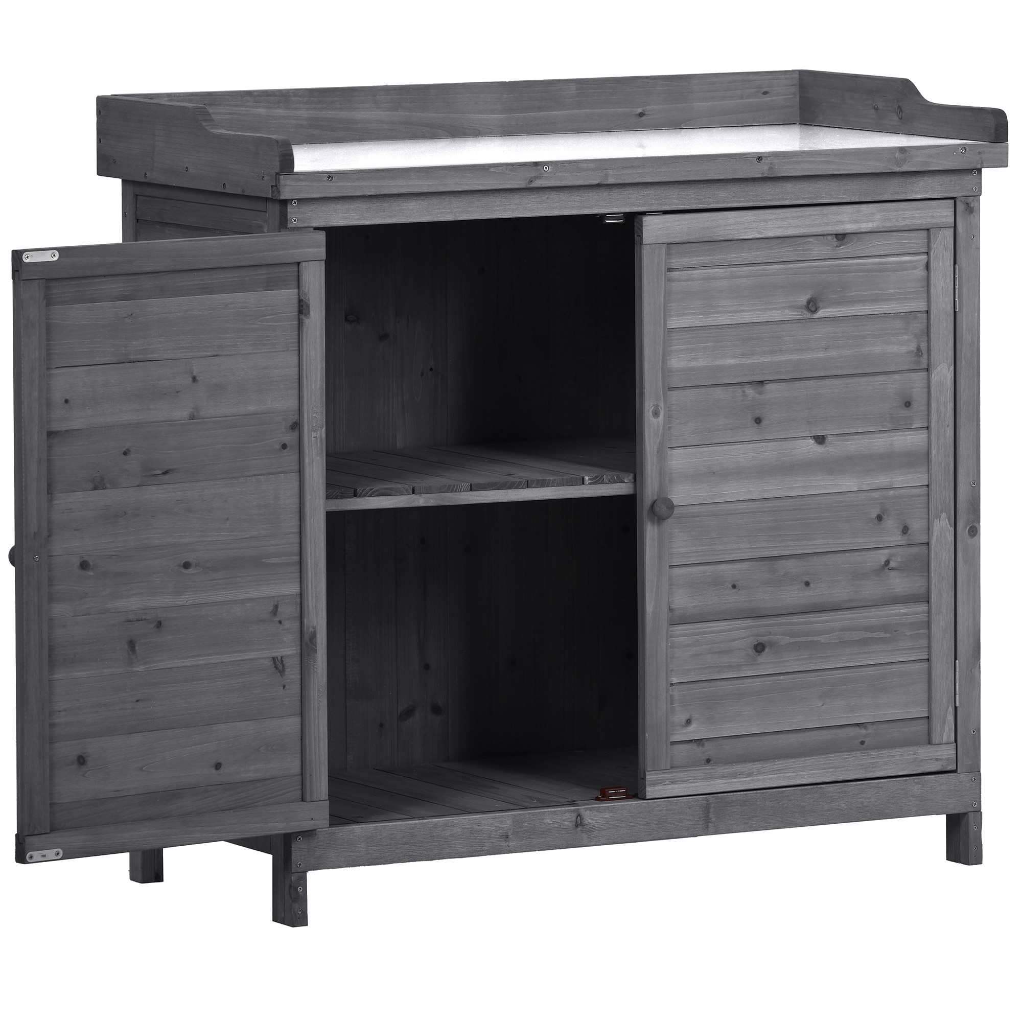 SINOFURN SYA010600GY 39-in x 37.4-in x 19.1-in Gray Potting Bench