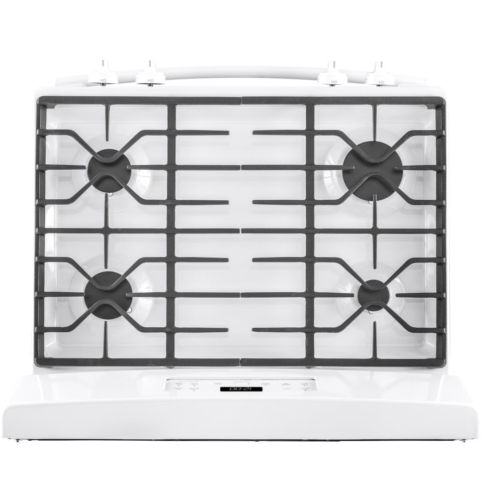 GE 30-in 4 Burners 5-cu ft Freestanding Natural Gas Range (White) in ...