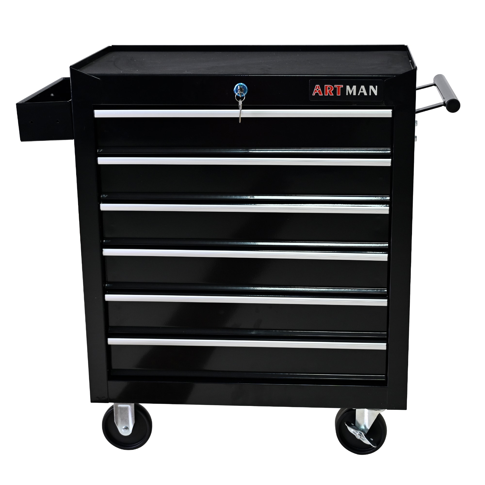 Tinyhomie Rolling Tool Chest 6 Drawer Tool Box with Wheels Heavy Duty Industrial Service Cart Storage Organizer with Locking System Rolling Tool Box Organizer Tool Case for Garage Repair Shop-BLACK #LW-L-W1108406