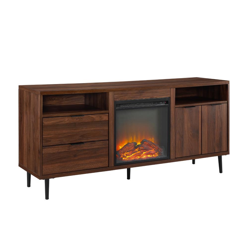 Walker Edison 60-in W Dark Walnut LED Electric Fireplace LW60FPRTHDW Uae Electronic uaeelectronic.com