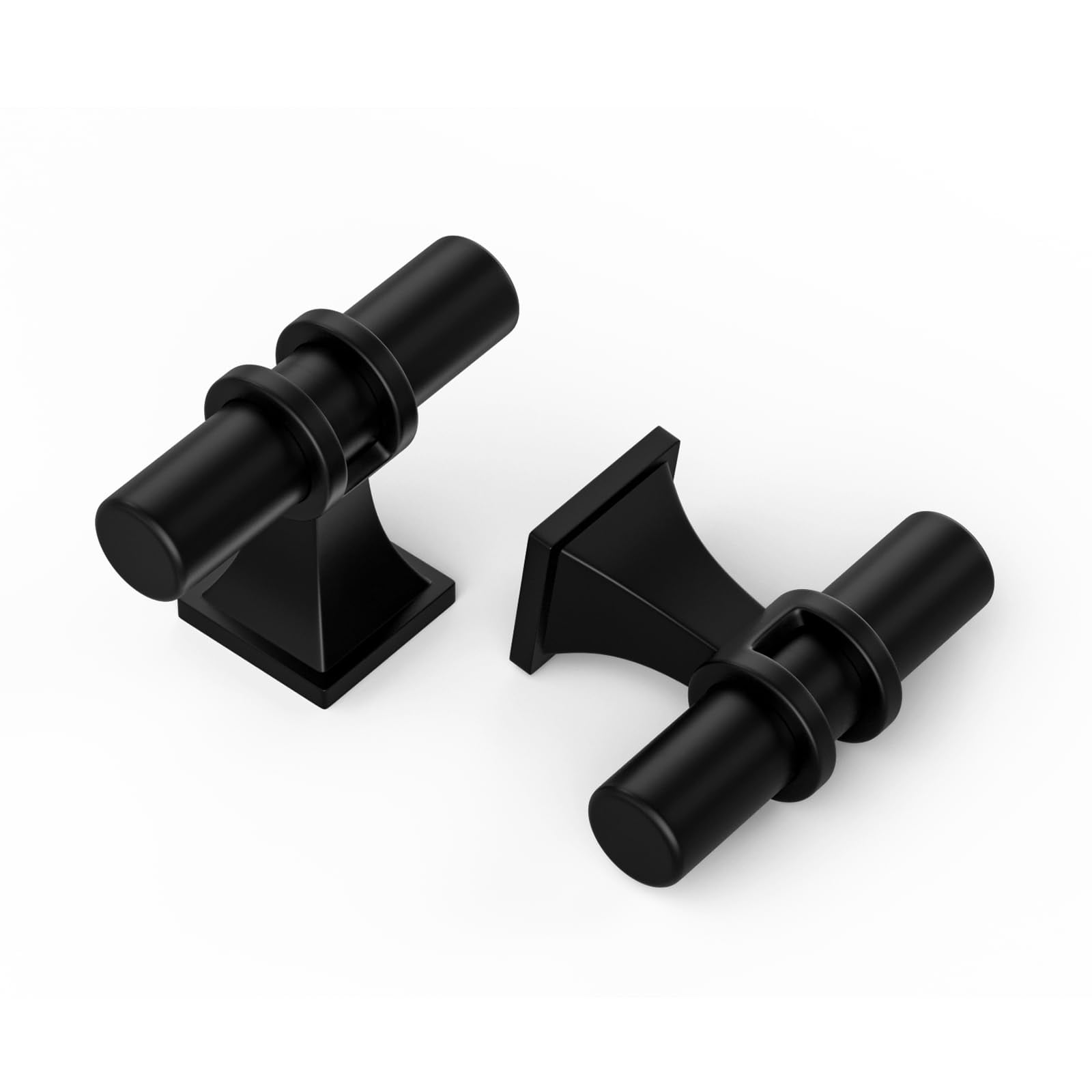 SenQWFa  Black Cabinet Knobs 10 Pack Modern T-Bar Drawer Knobs Matte Finish Zinc Alloy Hardware for Kitchen Bedroom Bathroom Furniture