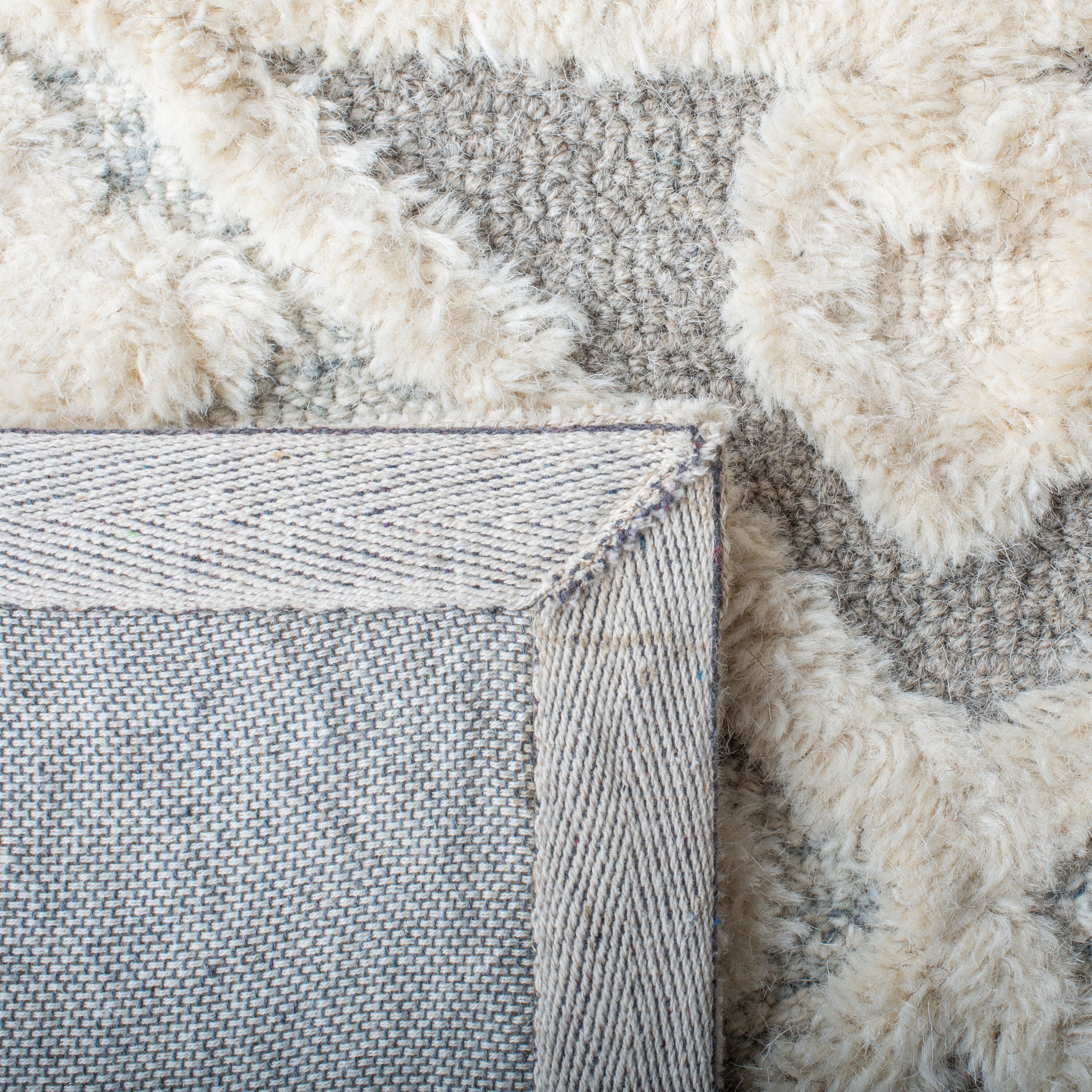 Ivory Elegance Square Hand-Tufted Wool Area Rug - 6'