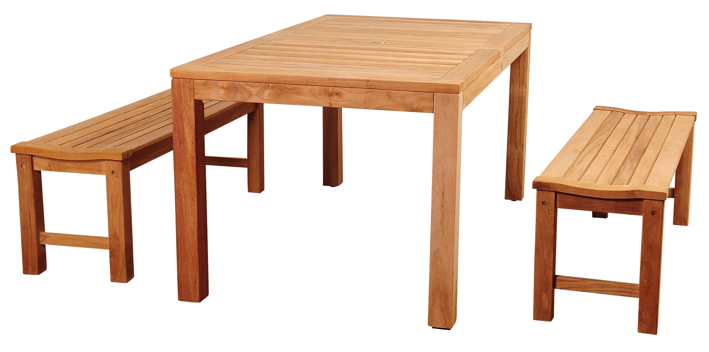 Envelor EN-IH-RIN3PC Amazonia 3-Piece Brown Patio Dining Set Wood Rectangle Table with 4 Stationary Chairs