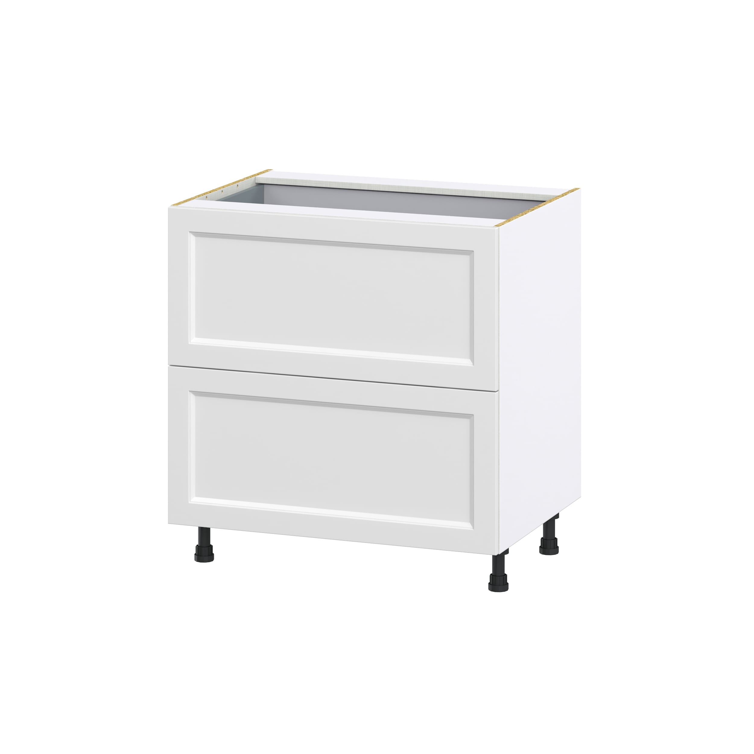 Hugo&Borg Riviera 33-in W x 34.5-in H x 24-in D Bright White 3-Drawer Base Fully Assembled Cabinet (Recessed Panel Style)