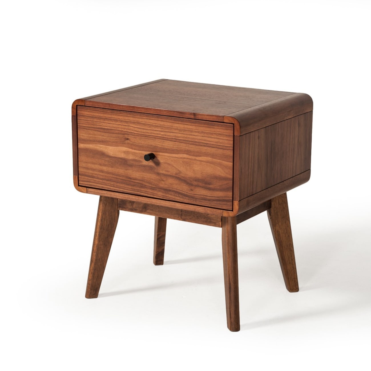 HomeRoots 4000473016 Walnut Rubberwood Nightstand