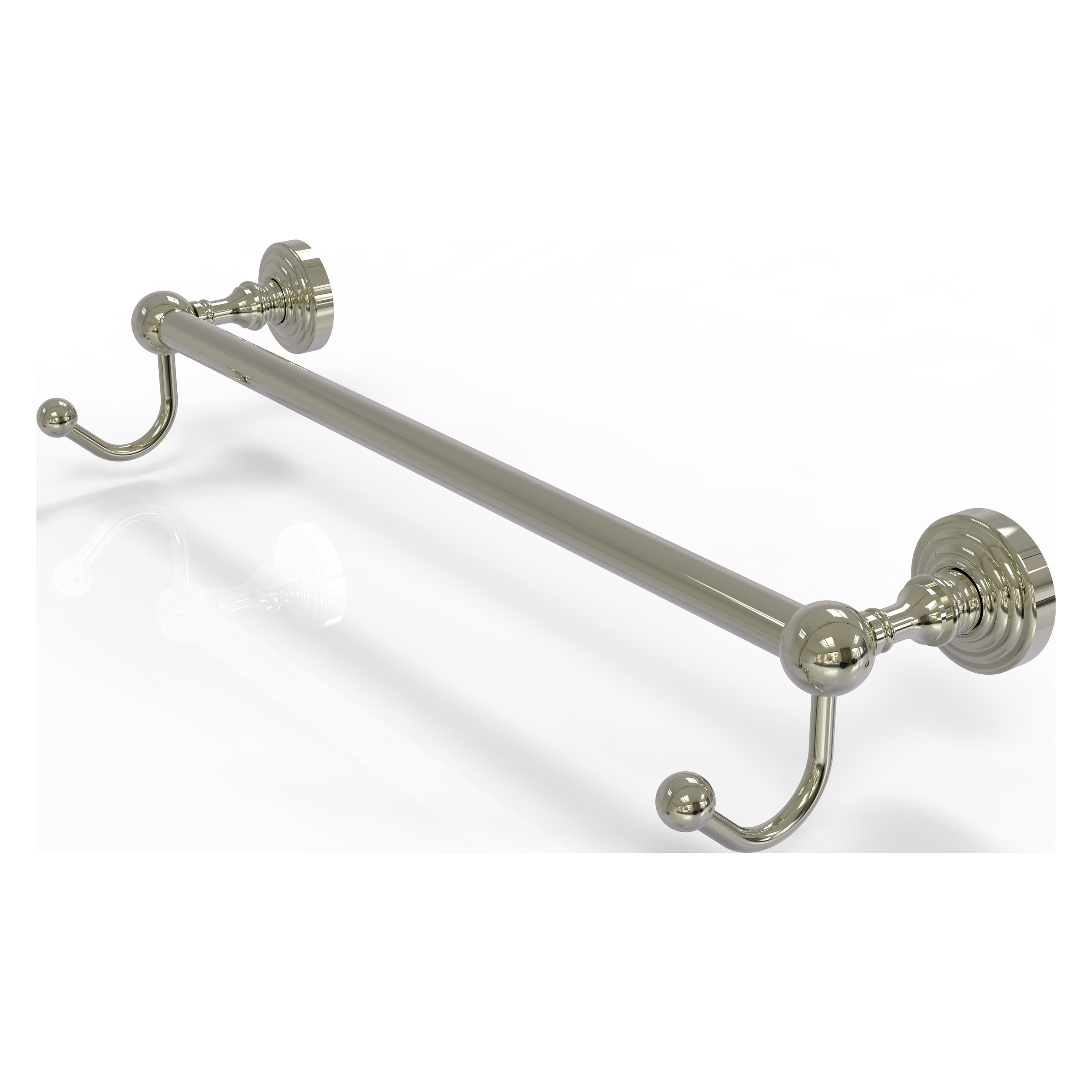 Allied Brass WP-41-24-HK-PNI Waverly Place 24-in Polished Nickel Wall mount Single Towel Bar