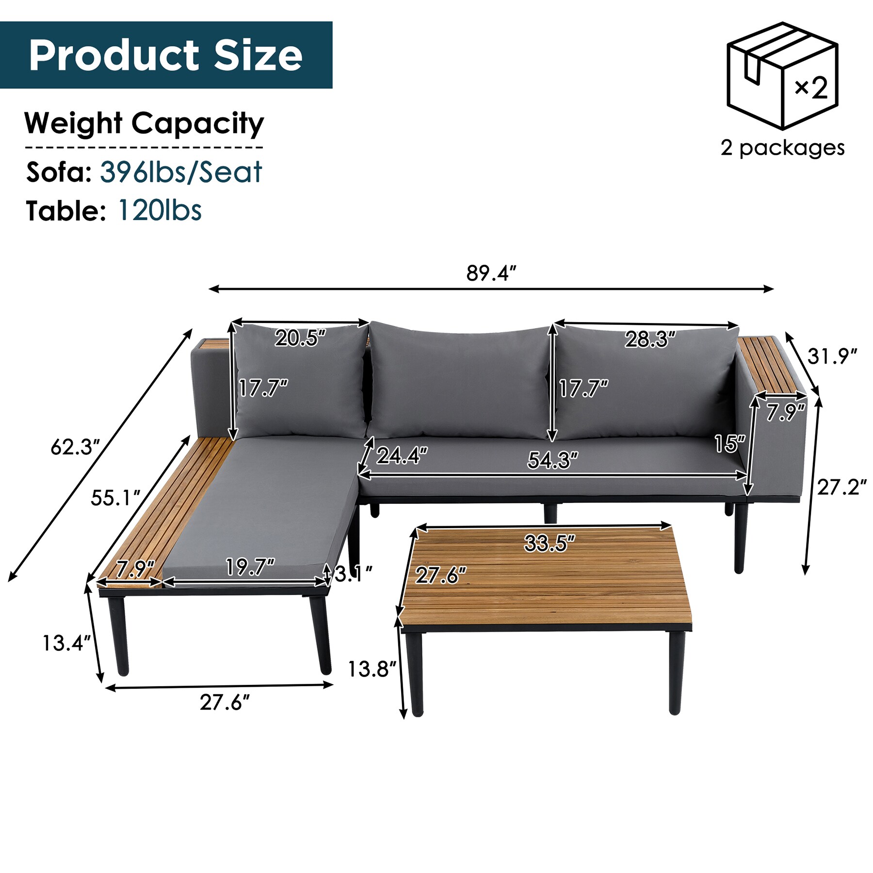 SINOFURN SYA38082GY Patio-Sofas-Daybeds - View #3