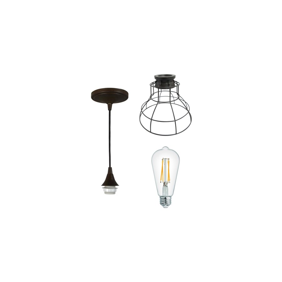Style Selections  Bronze Pendant Light With French Bronze Shade - Thumbnail