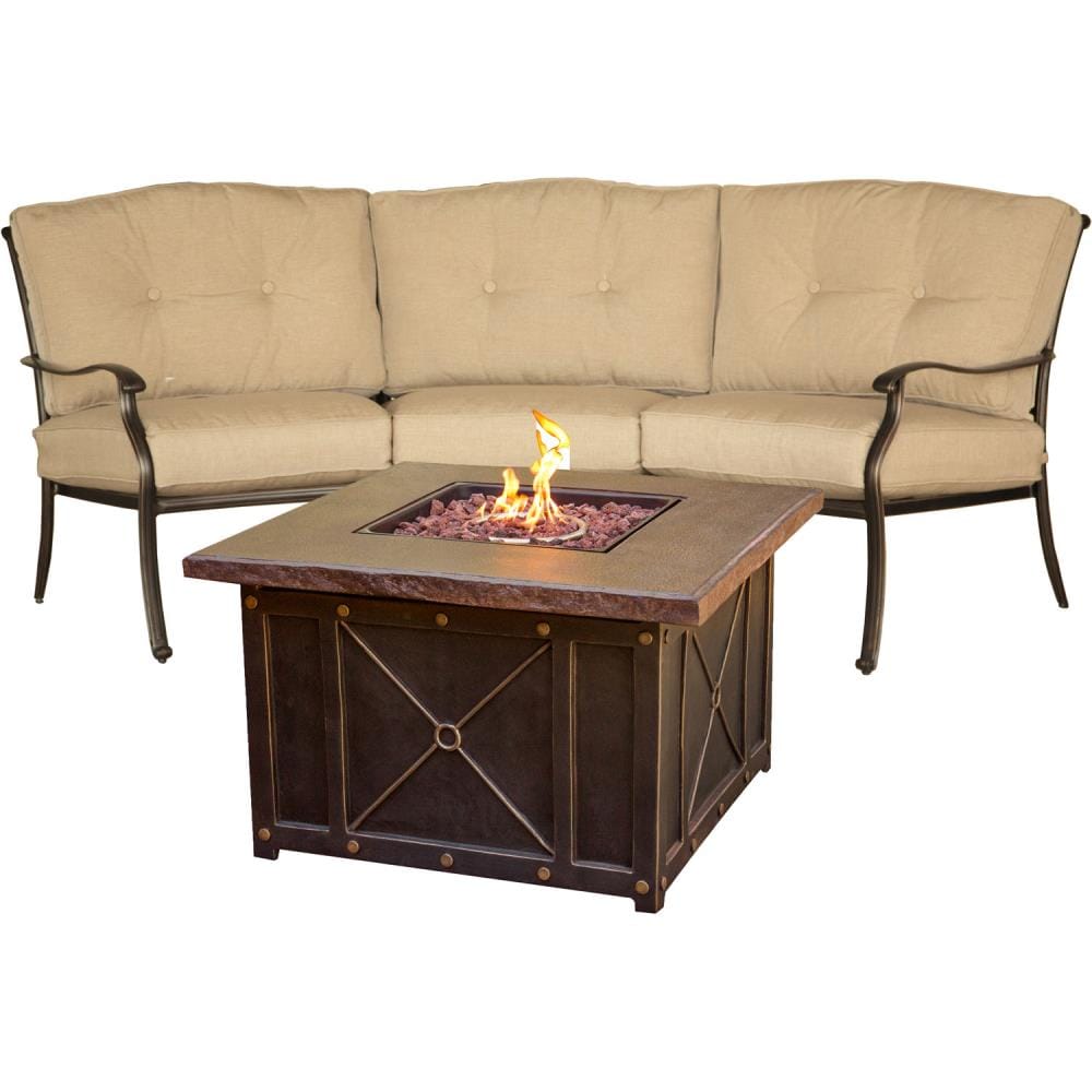 Hanover TRADDURA2PCFP Traditions 2-Piece Patio Conversation Set with Tan Cushions