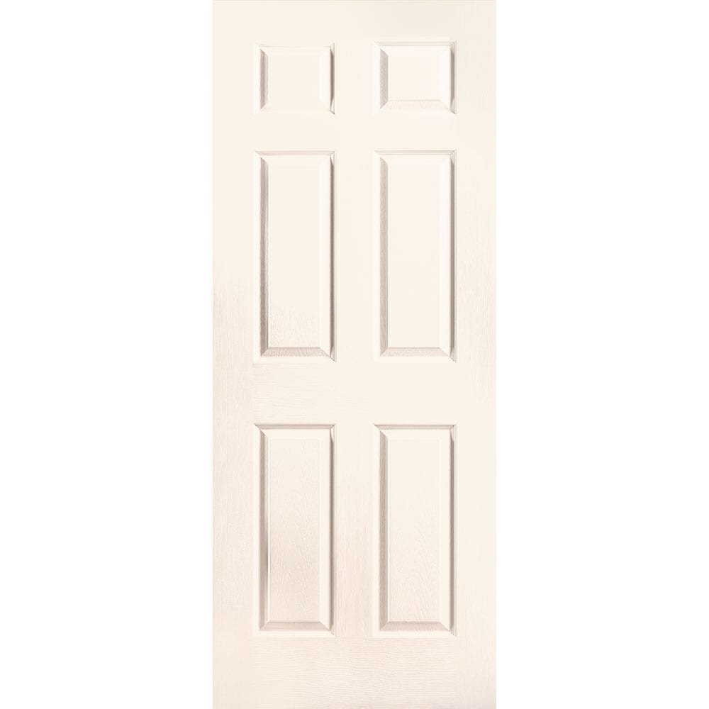 Masonite 1316840 Traditional 32-in x 80-in Moonglow 6-panel Textured Solid core Prefinished Molded composite Slab Door