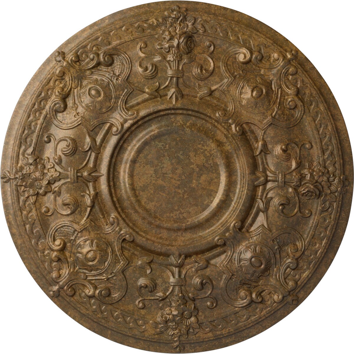 Ekena Millwork CM28OSRZS Oslo 28.125-in W x 28.125-in L Rubbed Bronze Polyurethane Ceiling Medallion