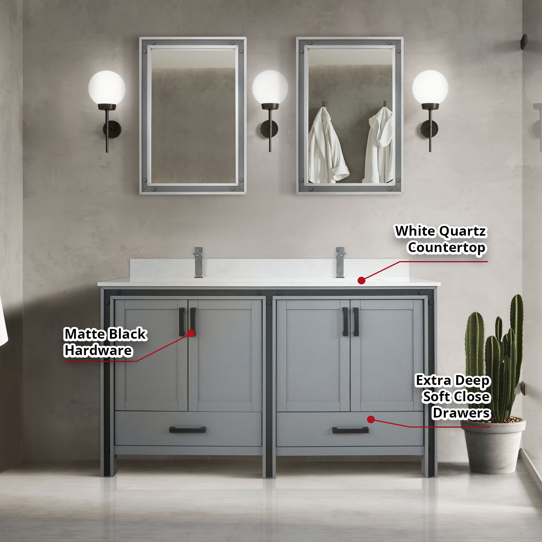 Lexora LVZV60DB210 Bath-Vanity-Combo - View #8
