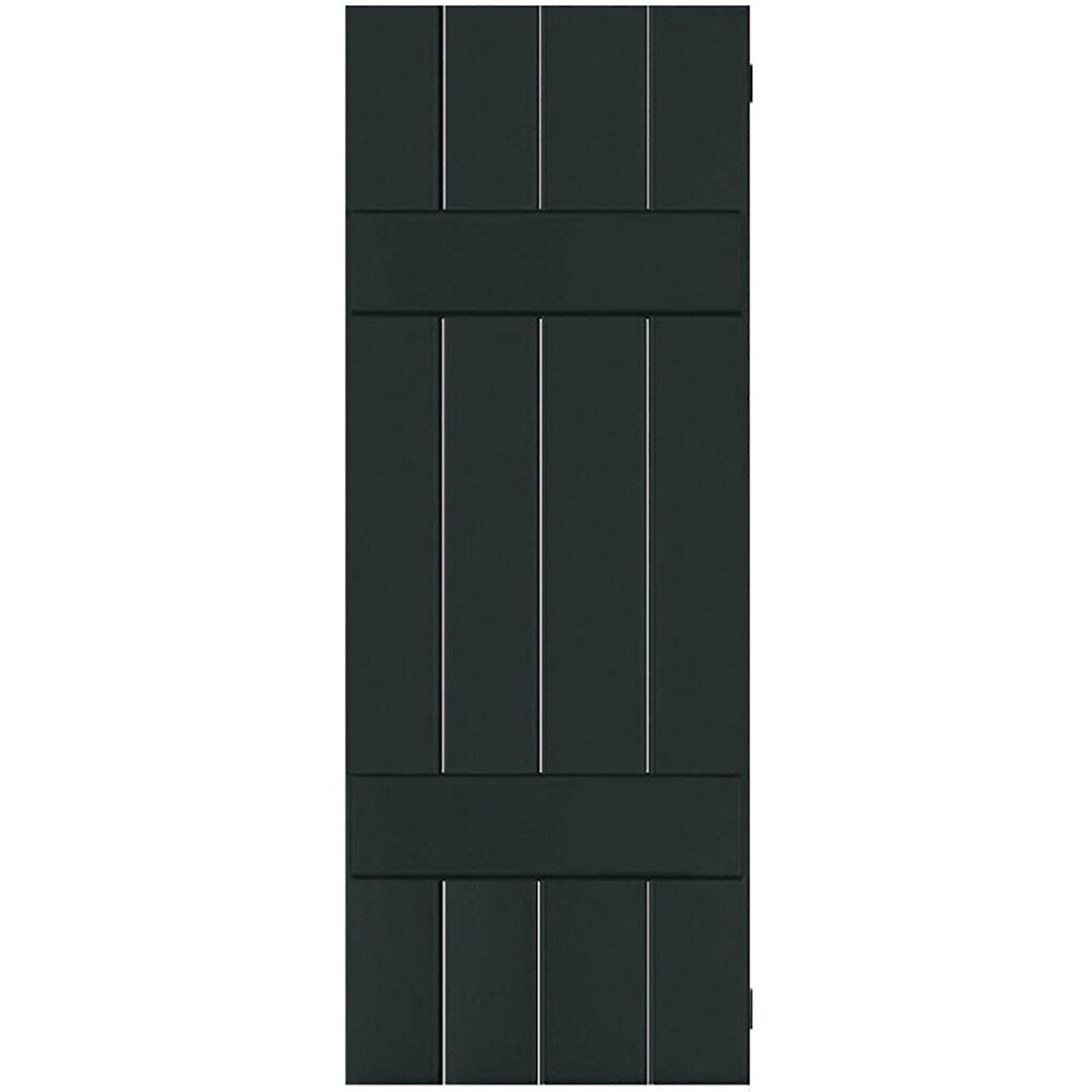 Ekena Millwork RWB15X044DGW 15-in W x 44-in H Black Forest Green Paintable/Stainable Board and batten Wood Exterior Shutters ( 2 -Pack )