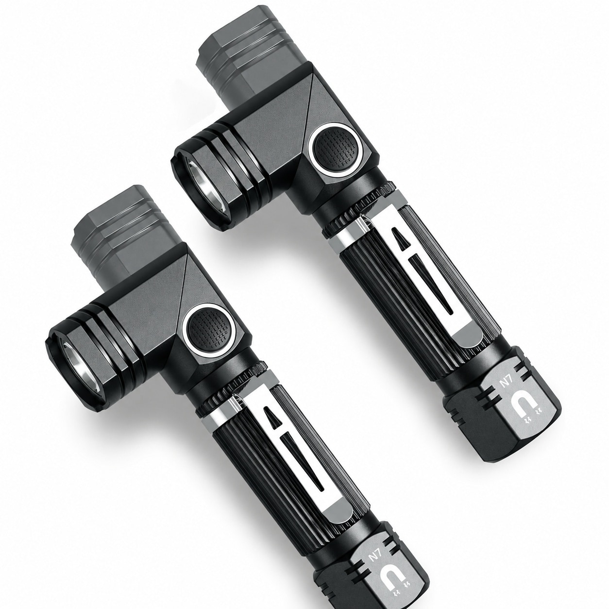 DYRCJ  Flashlight 2 Pack 600 Lumens LED Mini Light with 4 Modes Magnetic Tail Cap 90 Degree Rotation IP65 Water Resistant for Camping Outdoor