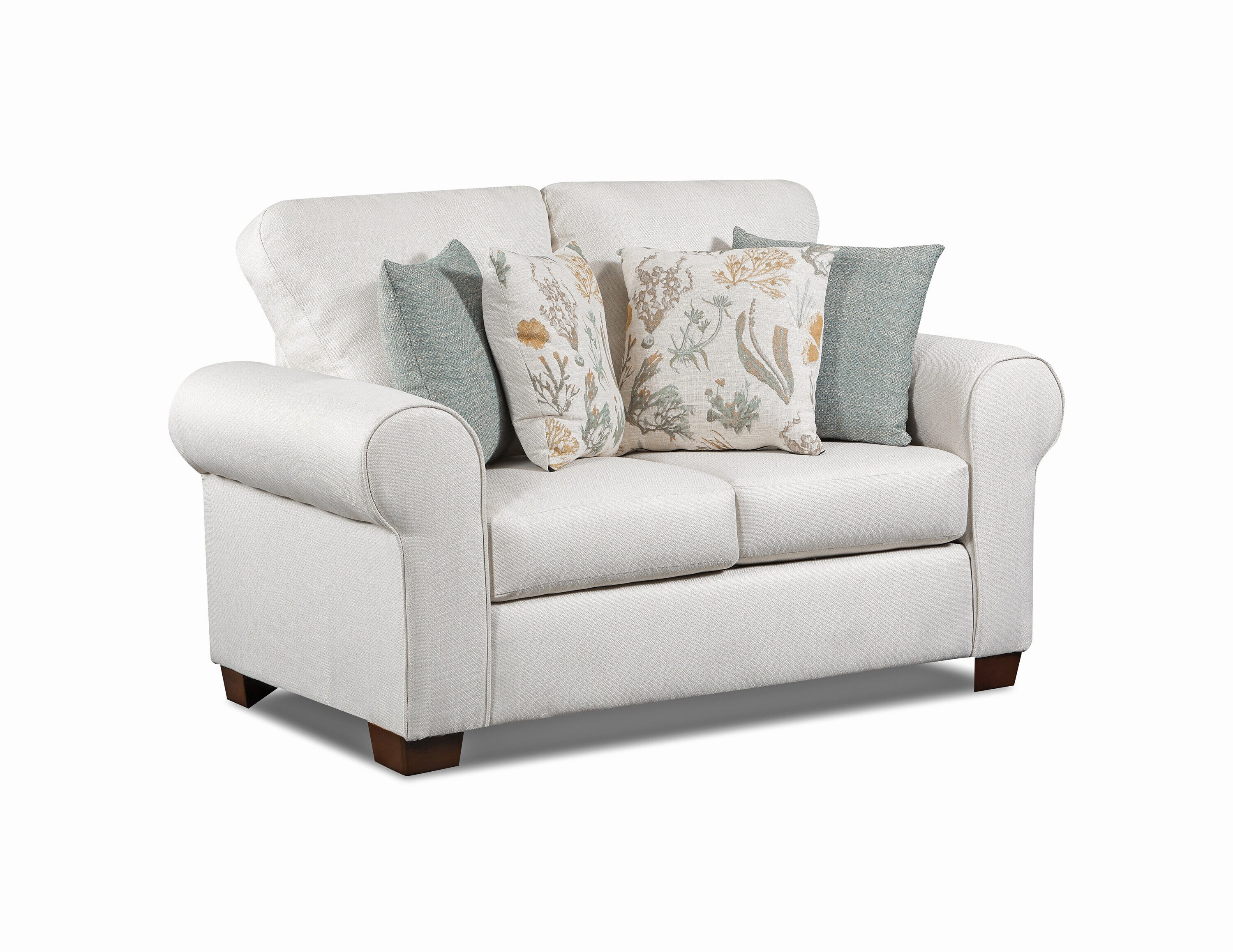 Cream Polyester Transitional 4-Piece Living Room Set