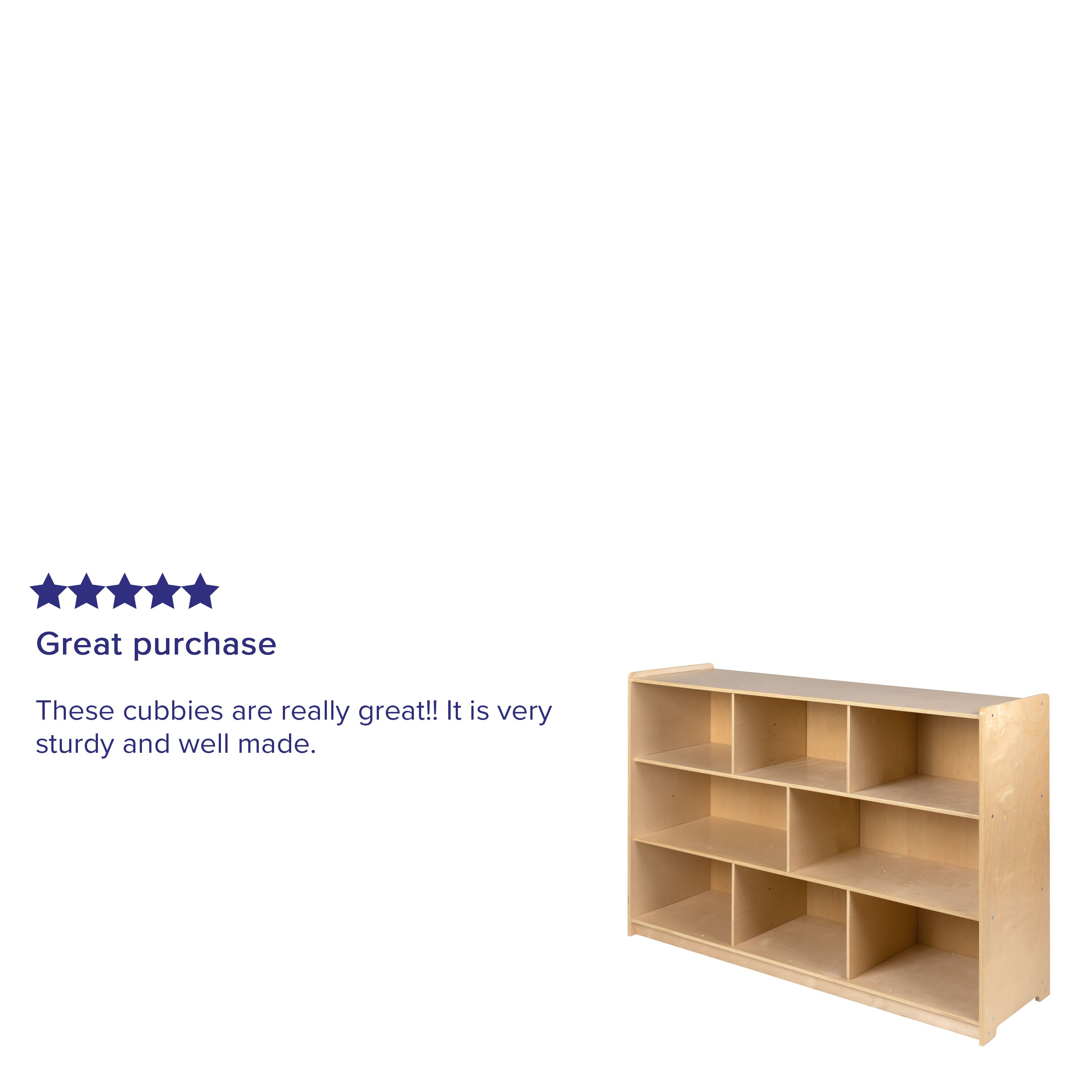 Natural Birch Wooden 8-Cube Kids Storage Cabinet