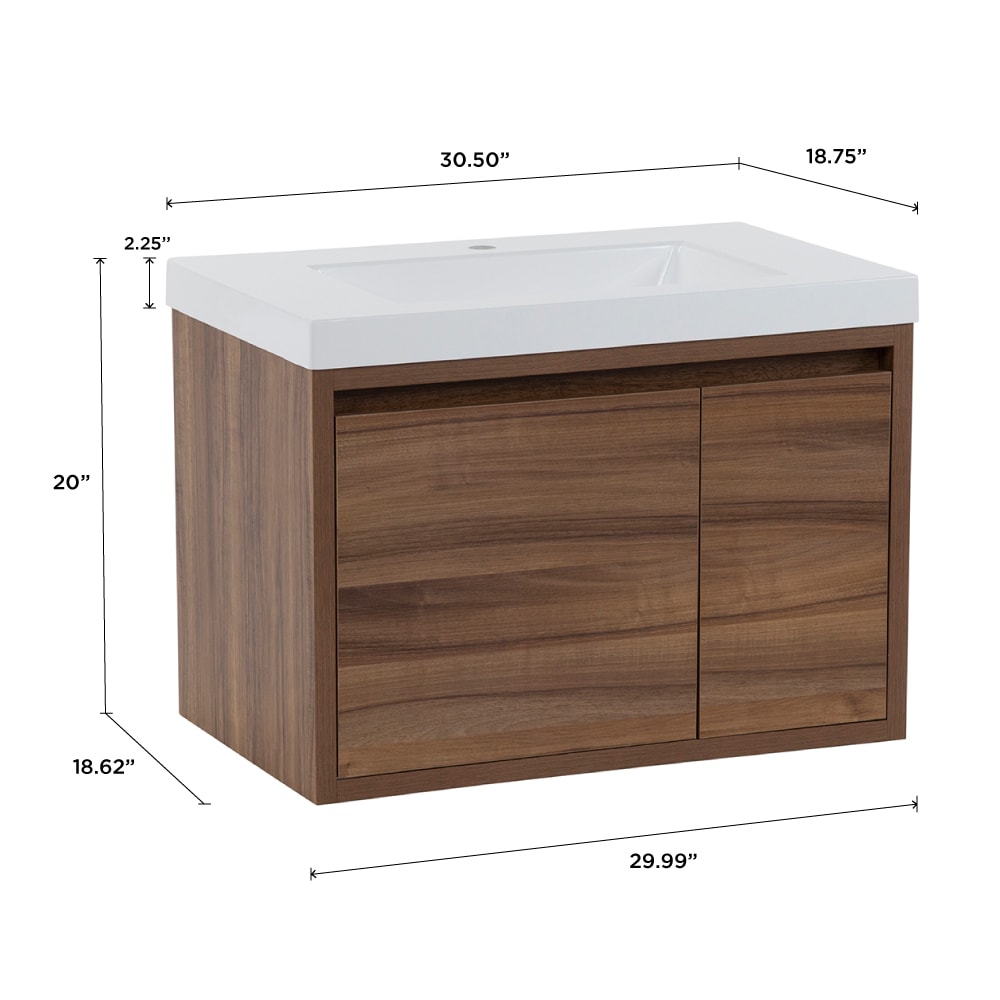 Diamond NOW Hollis 30-in Caramel Mist Brown Woodgrain Single Sink ...