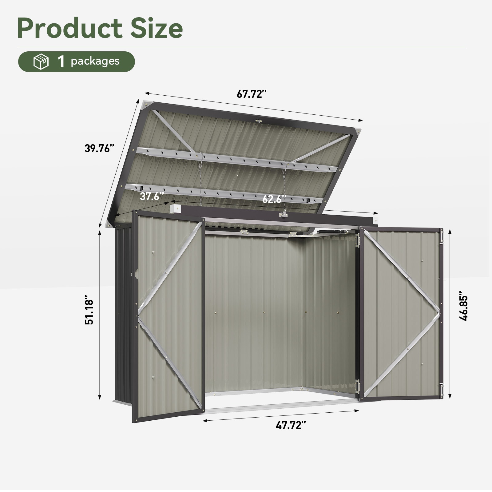 AOXUN ZZ-MT10-3512-BK Metal-Storage-Buildings-Sheds - View #5