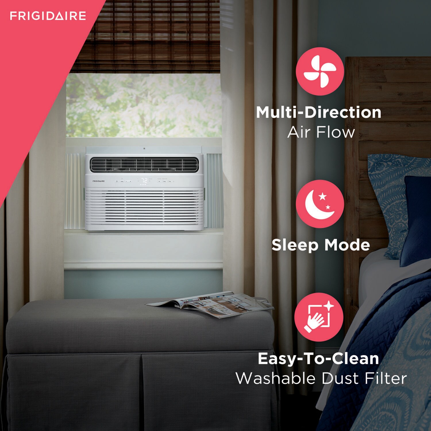 Frigidaire 550-sq ft Window Air Conditioner with Remote (115-Volt, 12000-BTU) Wi-Fi enabled