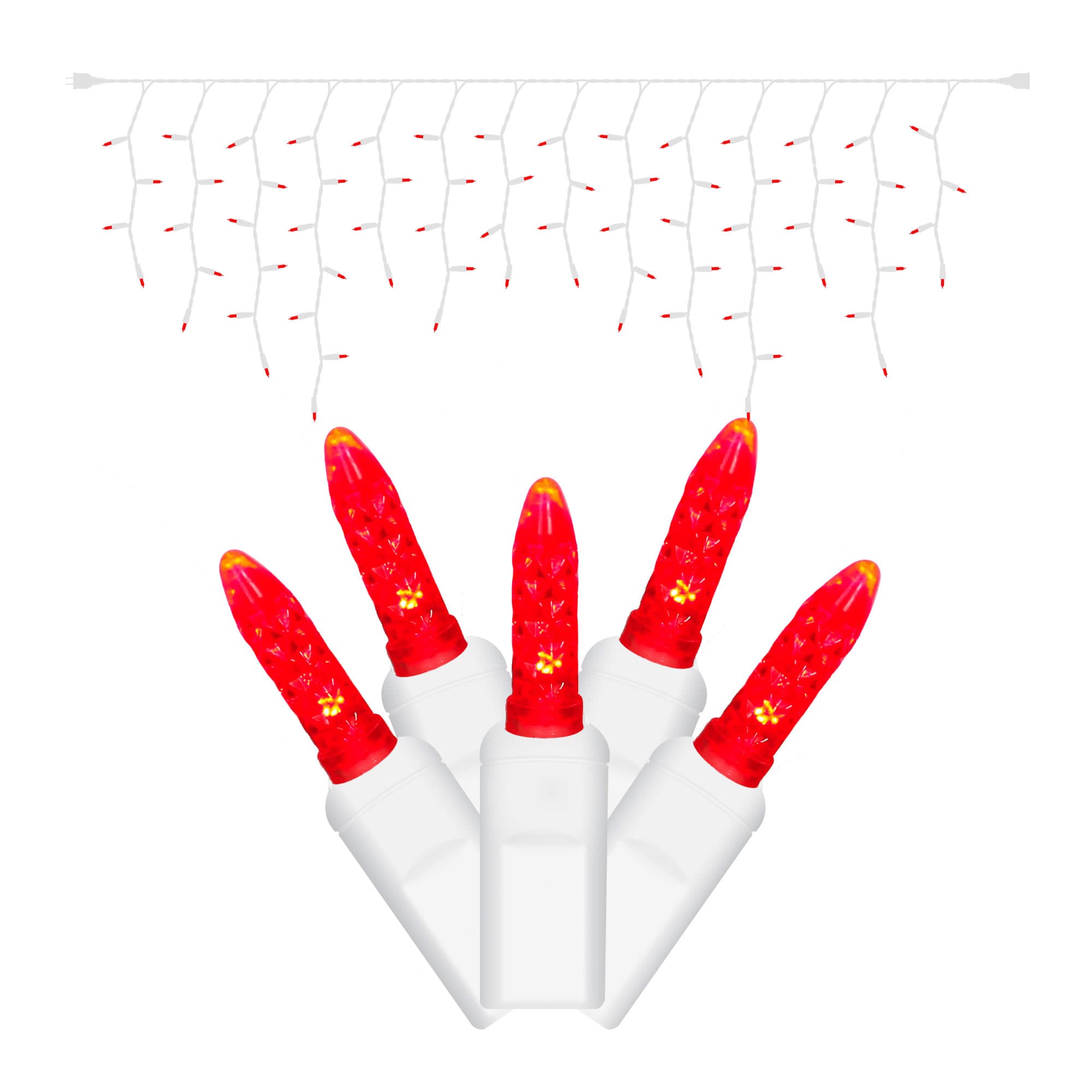 Vickerman X6W3103 Icicle Light Set 70 -Count Constant Red Icicle LED Plug-In Christmas Icicle Lights