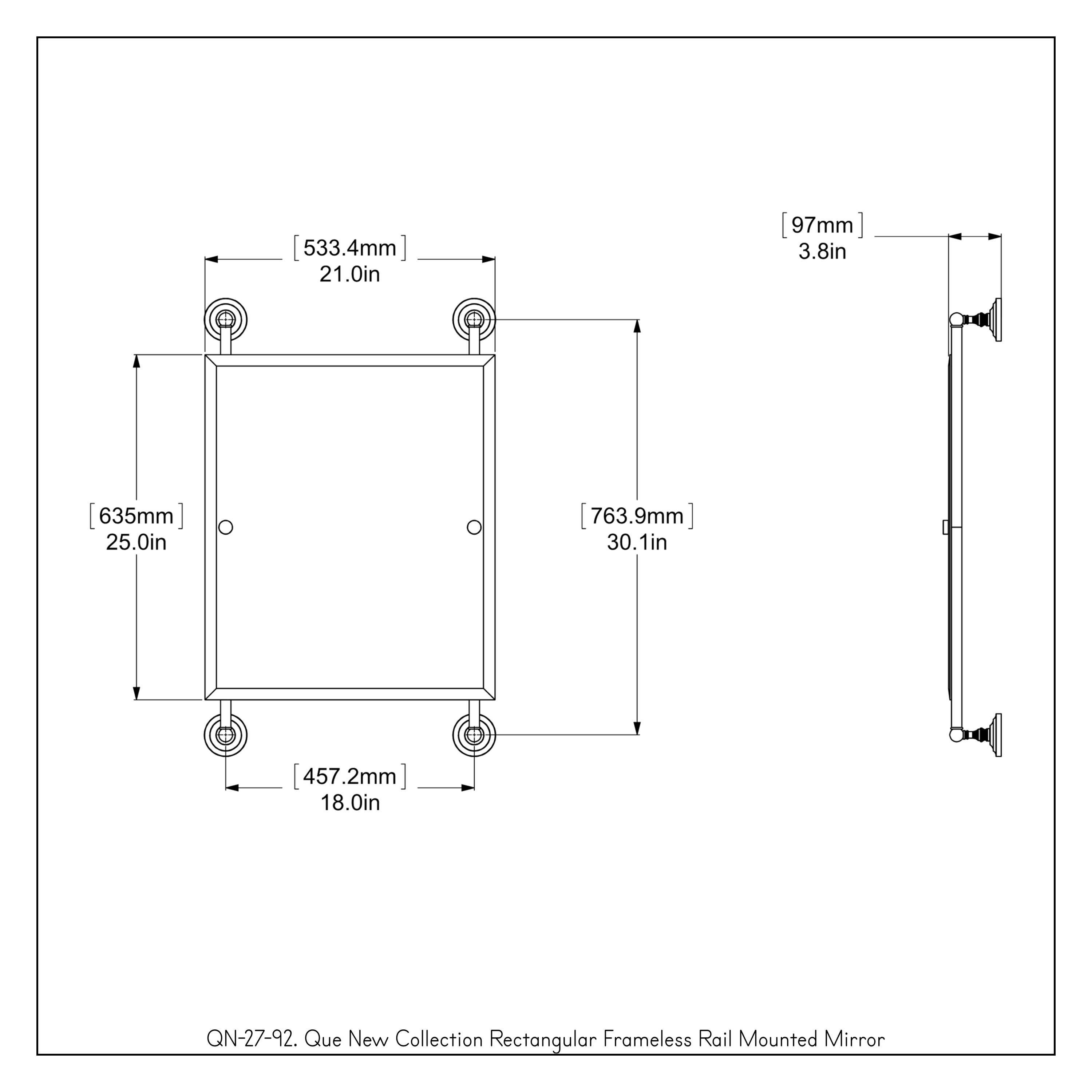 Allied Brass Que New 21-in x 33-in Frameless Rectangle Bathroom Vanity ...