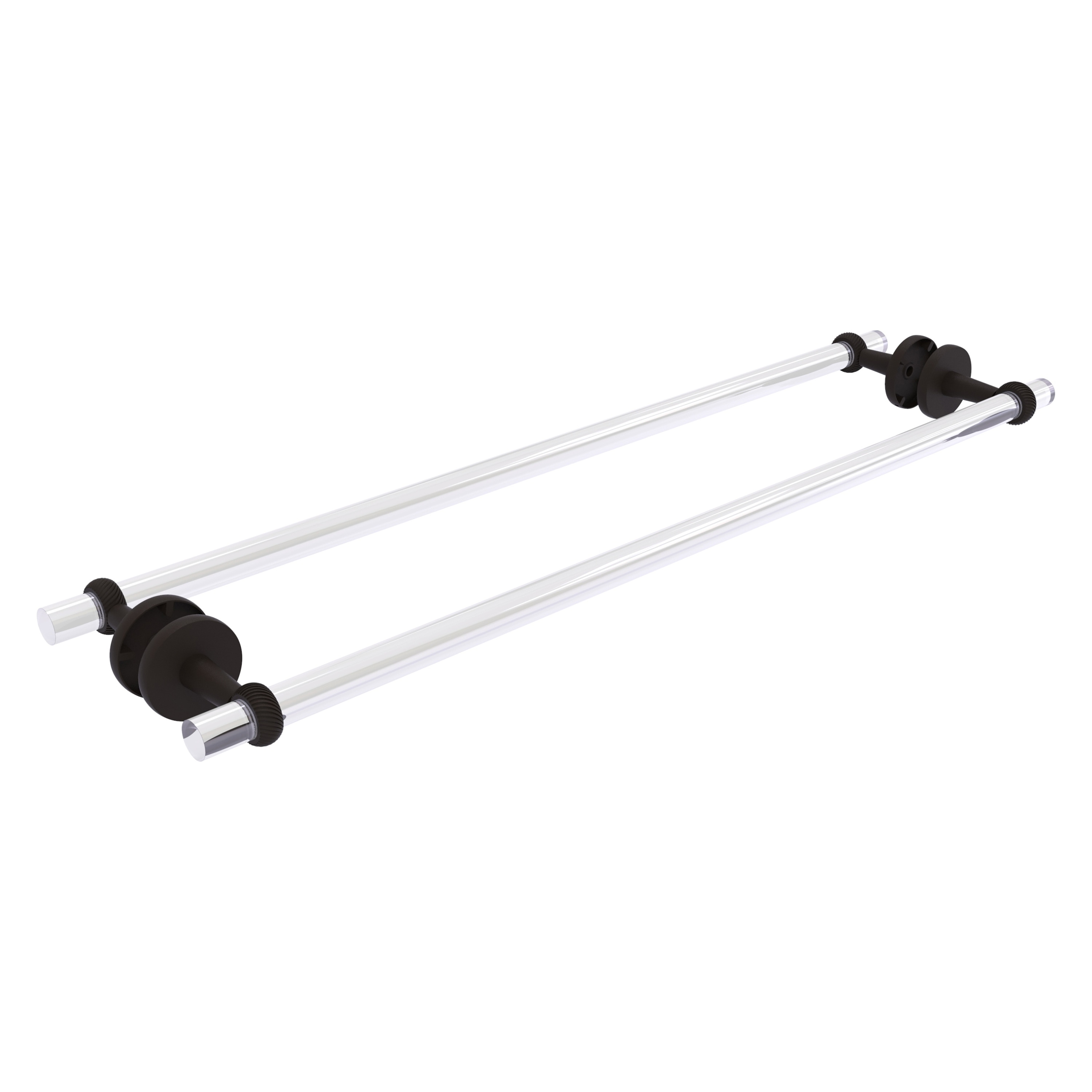 Allied Brass CV-41T-BB-30-ORB Clearview 30-in double Oil-rubbed bronze Wall mount Double Towel Bar