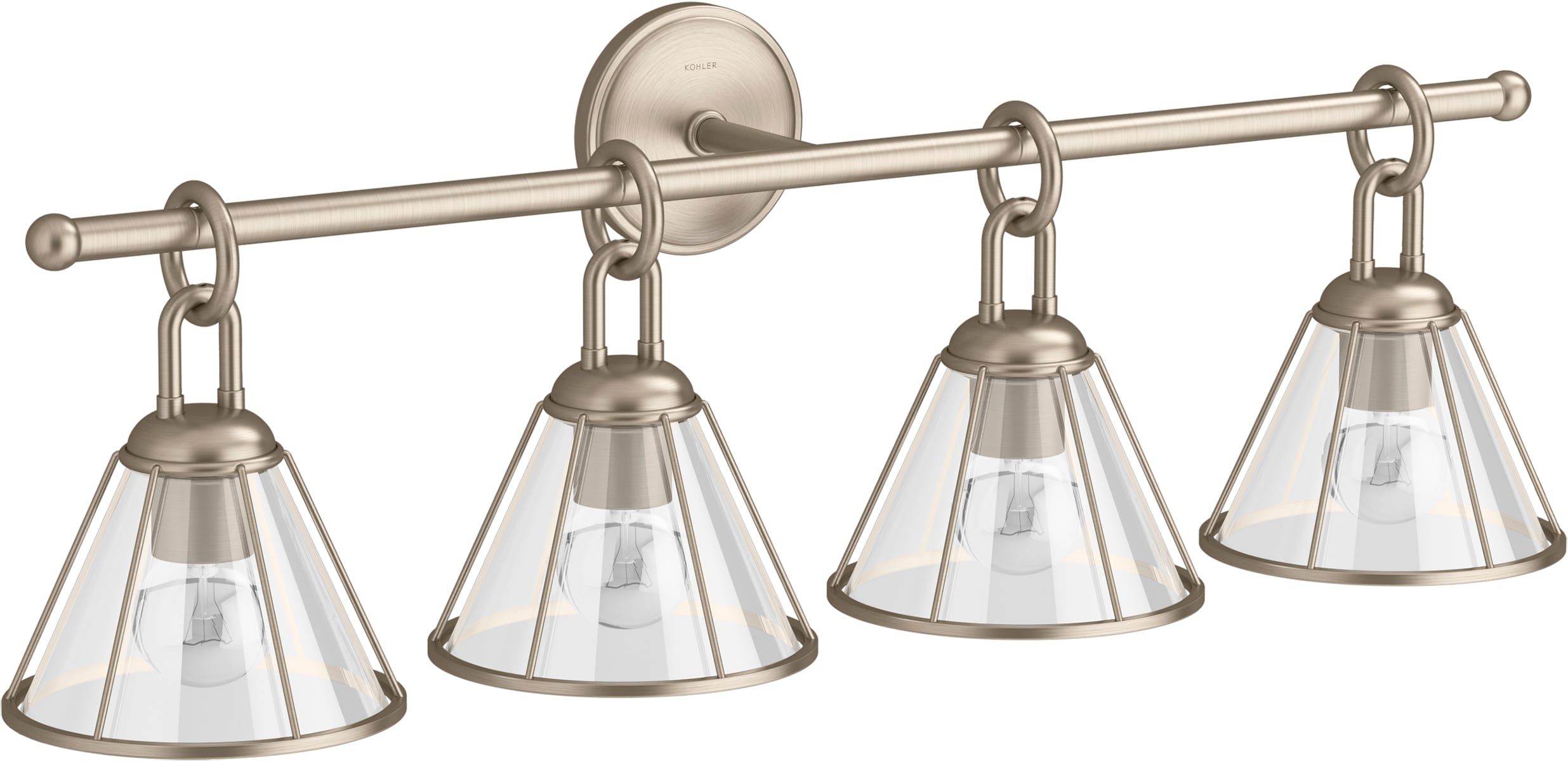 KOHLER 27744-SC04-BVL Terret 4 -Light Brushed Bronze Transitional Wall Sconce