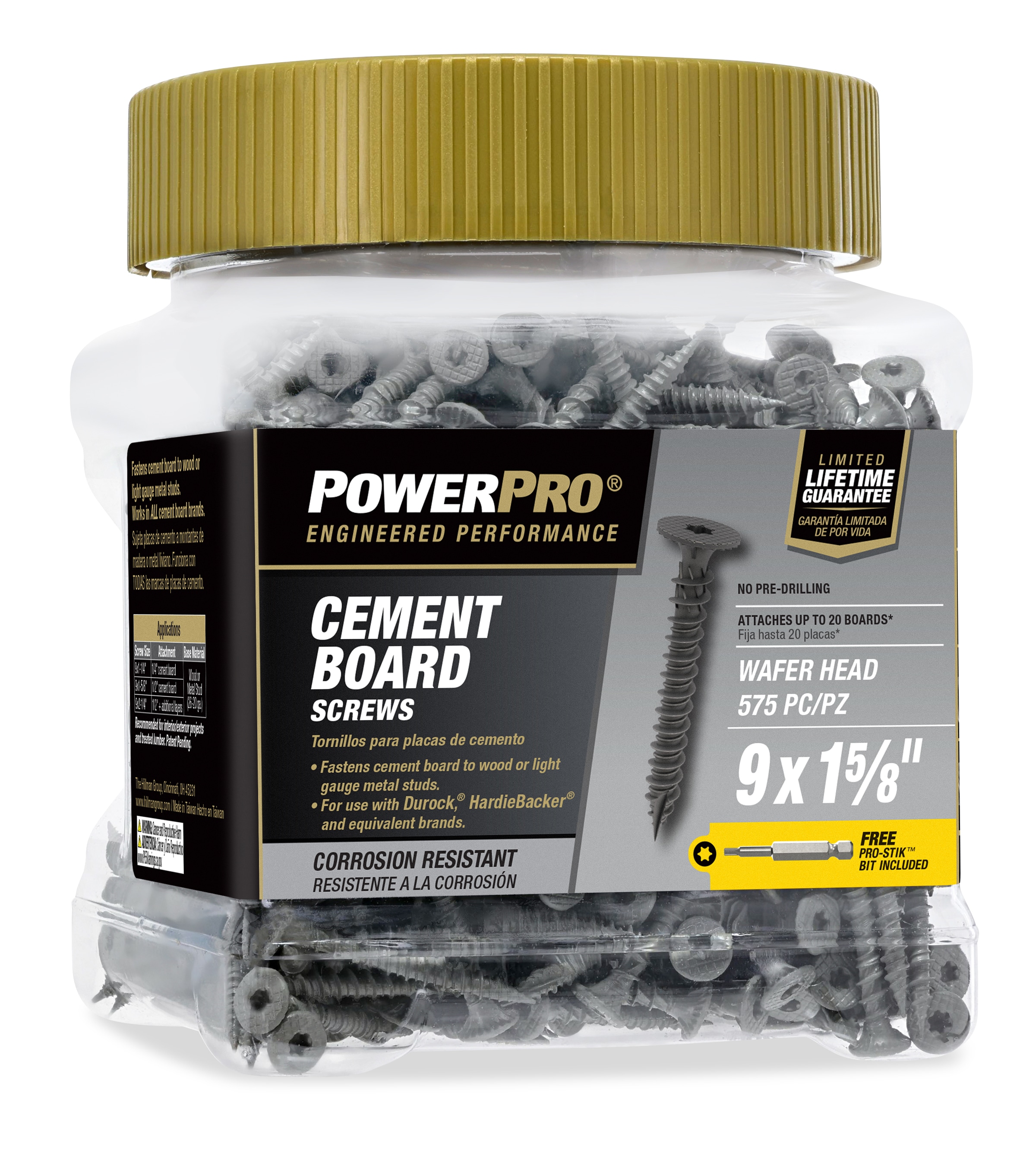 Power Pro 48894 #9 x 1-5/8-in Star -Drive Self-tapping Cement board Screws 575 -Count