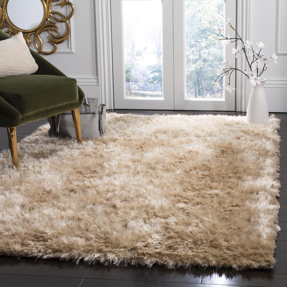 Safavieh Riviera Shag 8 x 10 Beige Indoor Solid Area Rug at Lowes.com