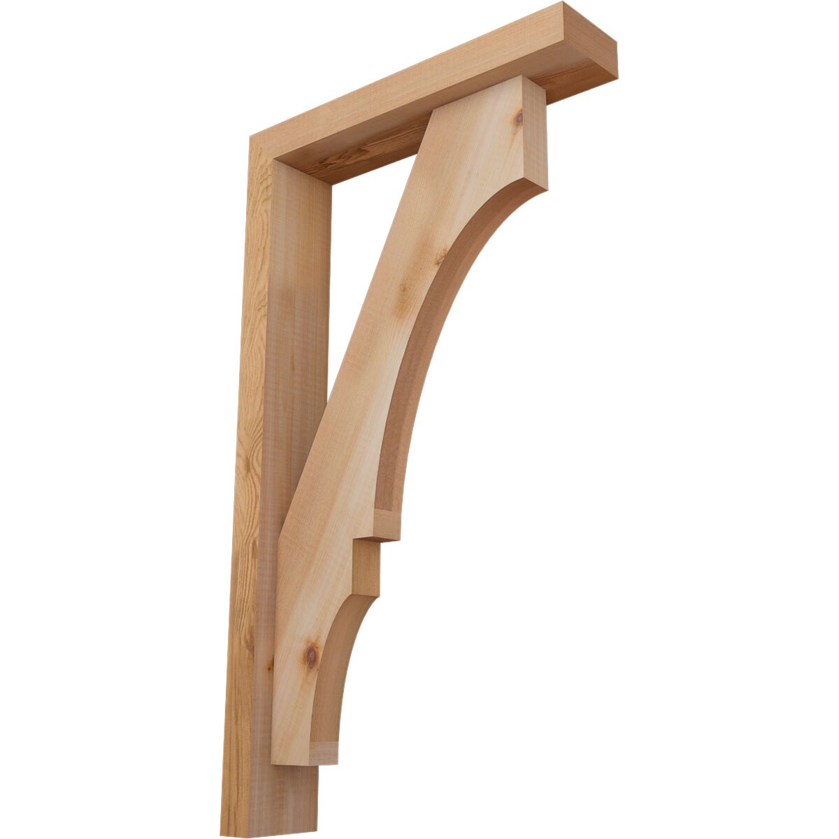 Ekena Millwork 1461911 Balboa Block Smooth Bracket with Offset Brace Western Red Cedar Wood Standard Bracket