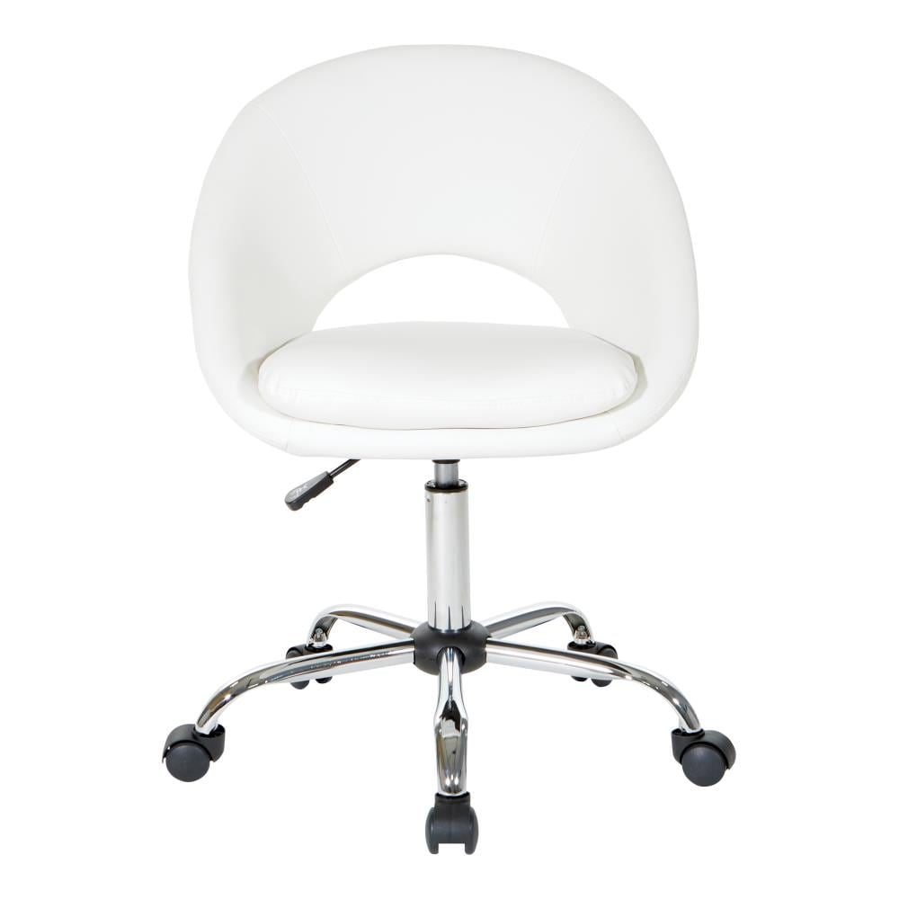 James Dyson Systematisch prieel OSP Home Furnishings Milo White Contemporary Adjustable Height Swivel Faux  Leather Task Chair in the Office Chairs department at Lowes.com