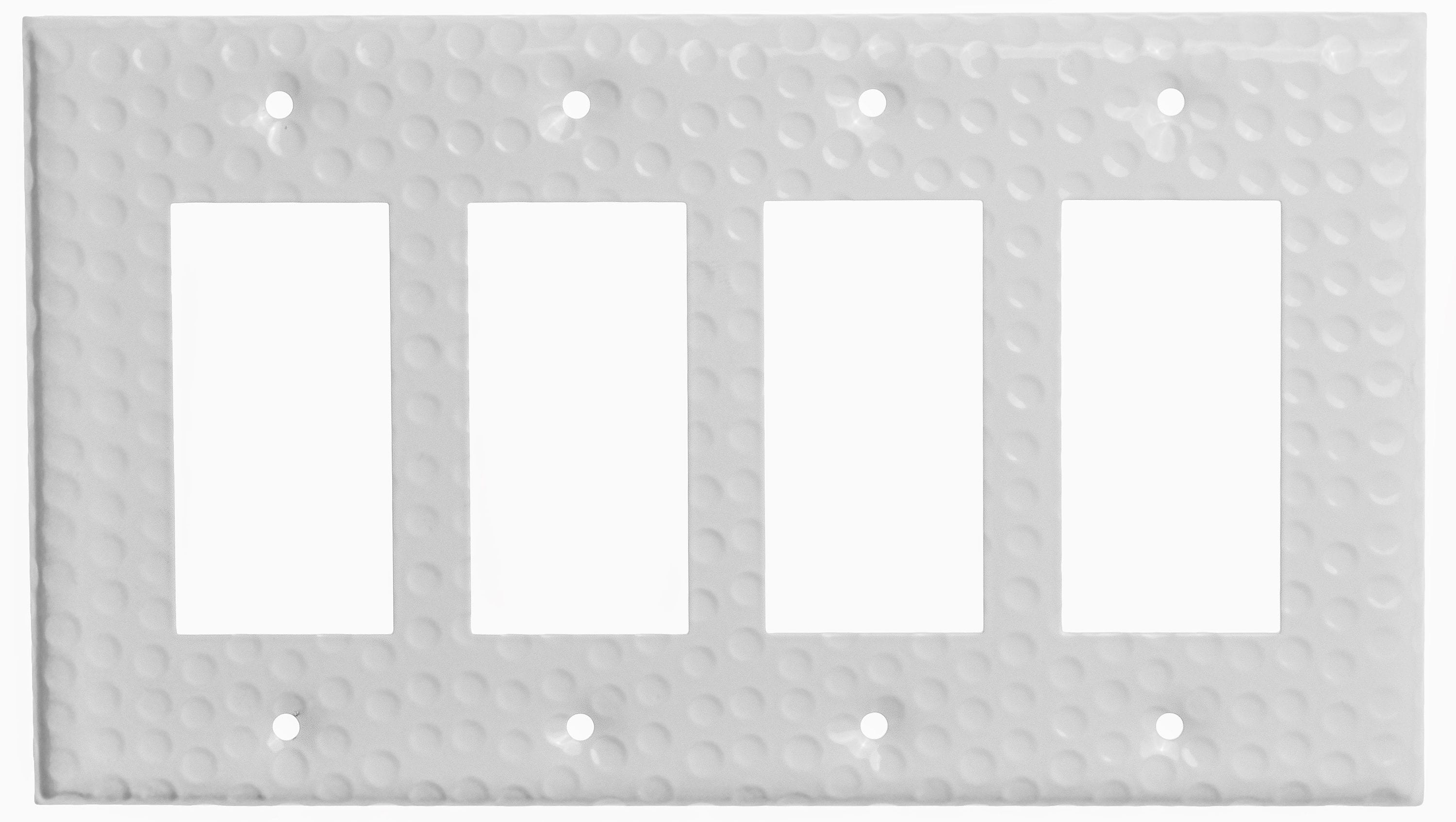 Monarch Abode 19016 4 -Gang Specialty Size Classic White Metal Indoor Decorator Wall Plate