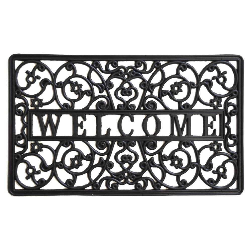 Callowaymills 103661830 2-ft x 3-ft Black Rubber Rectangular Indoor or Outdoor Decorative Welcome Door Mat