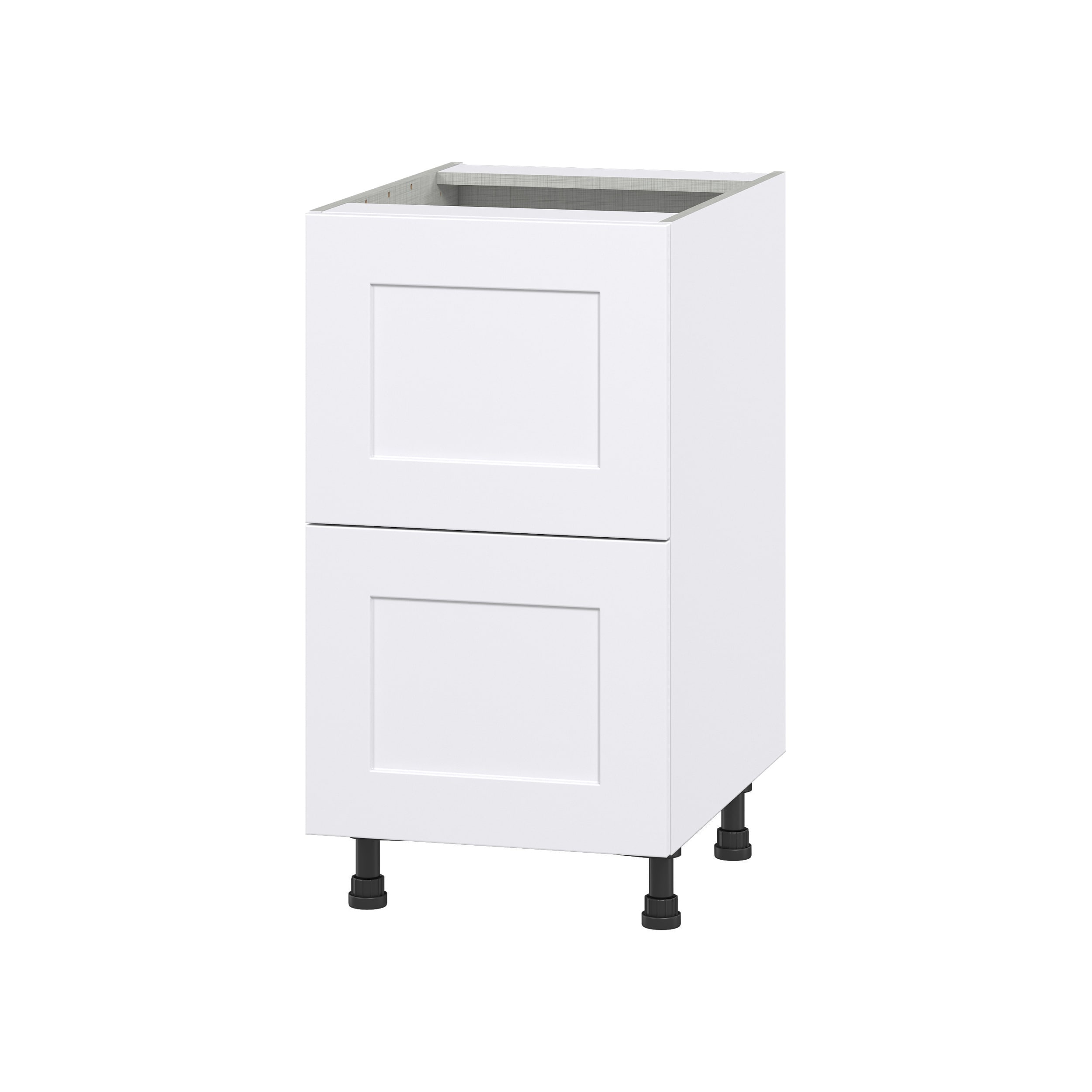 Hugo&Borg DSB2D18-JO Jolie 18-in W x 34.5-in H x 24-in D Warm White 2 -Drawers Drawer Base Fully assembled Cabinet Shaker)