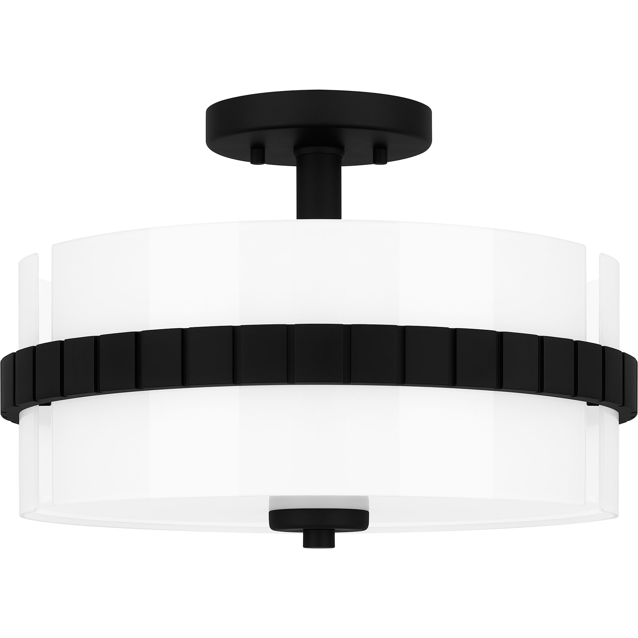 Quoizel QSF6195MBK Baud 2 -Light 14-in Matte Black Semi Flush Mount Light