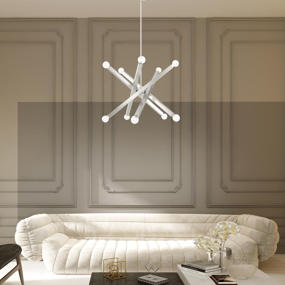 Solna Brushed Nickel 10-Light Modern Chandelier