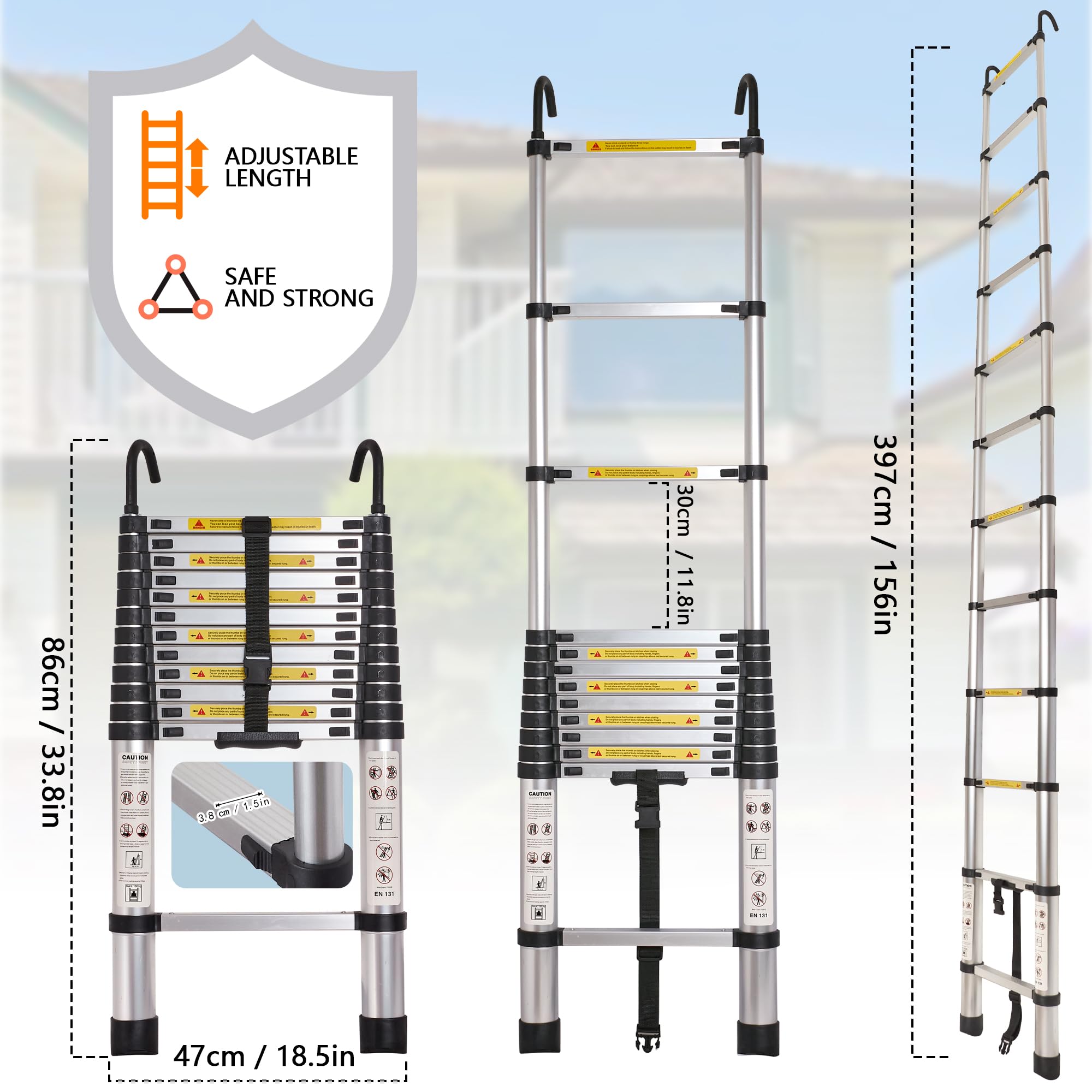 SenQWFa LDC0827C499 Extension-Ladders - View #6
