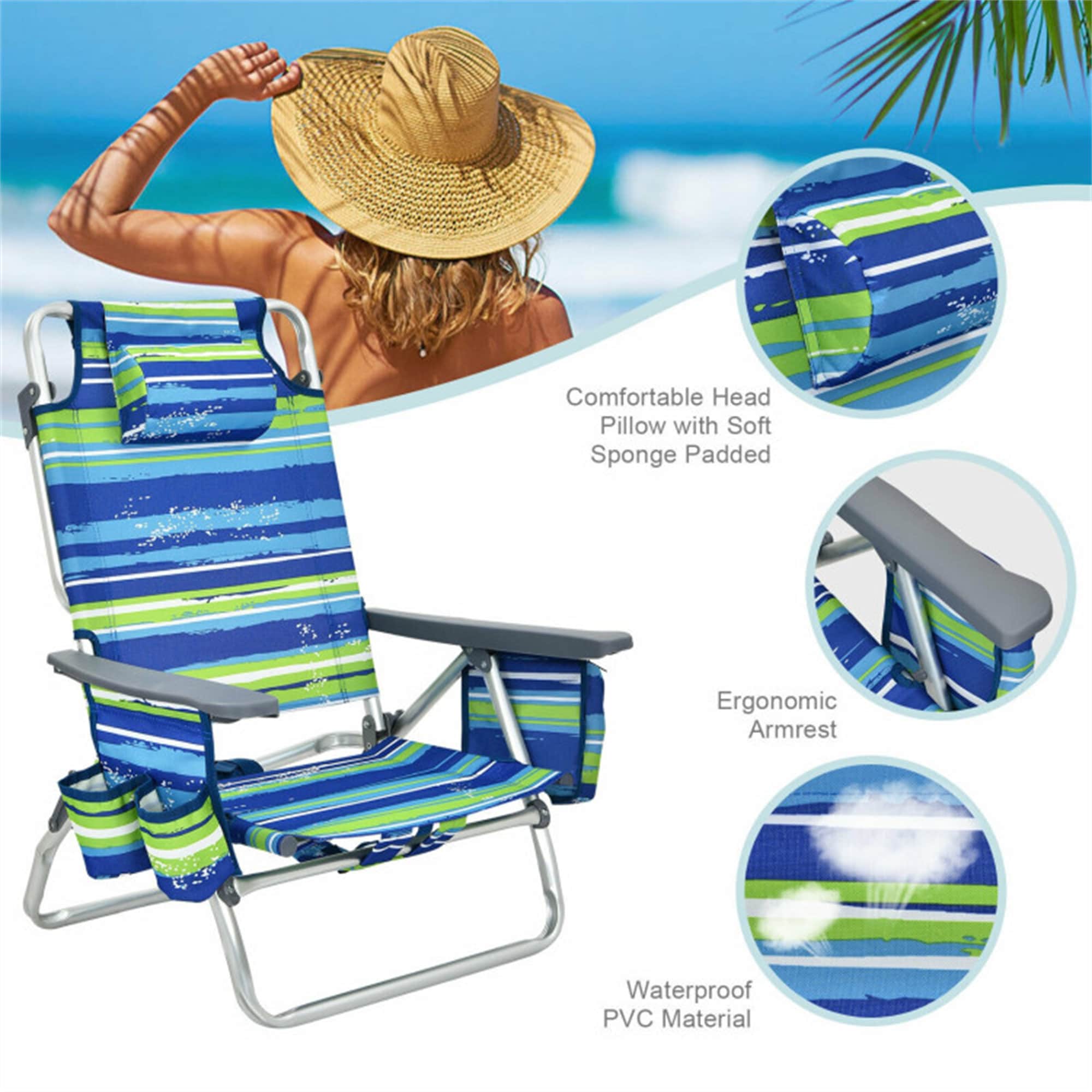 BABOOM BOM-019BL-4-CO Beach-Camping-Chairs - View #7
