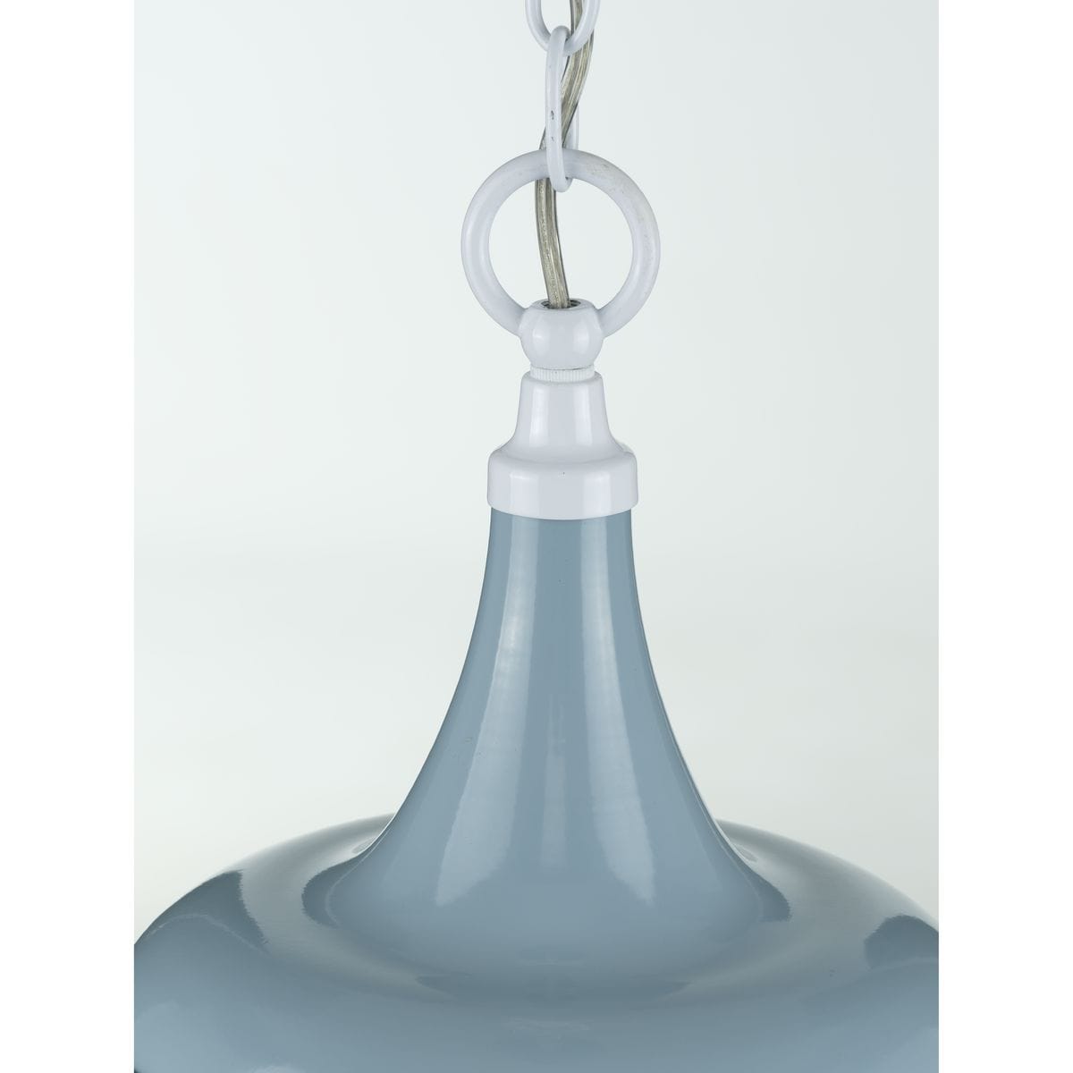 Coastal Blue Farmhouse 12" Mini-Pendant with Aged Brass Accents