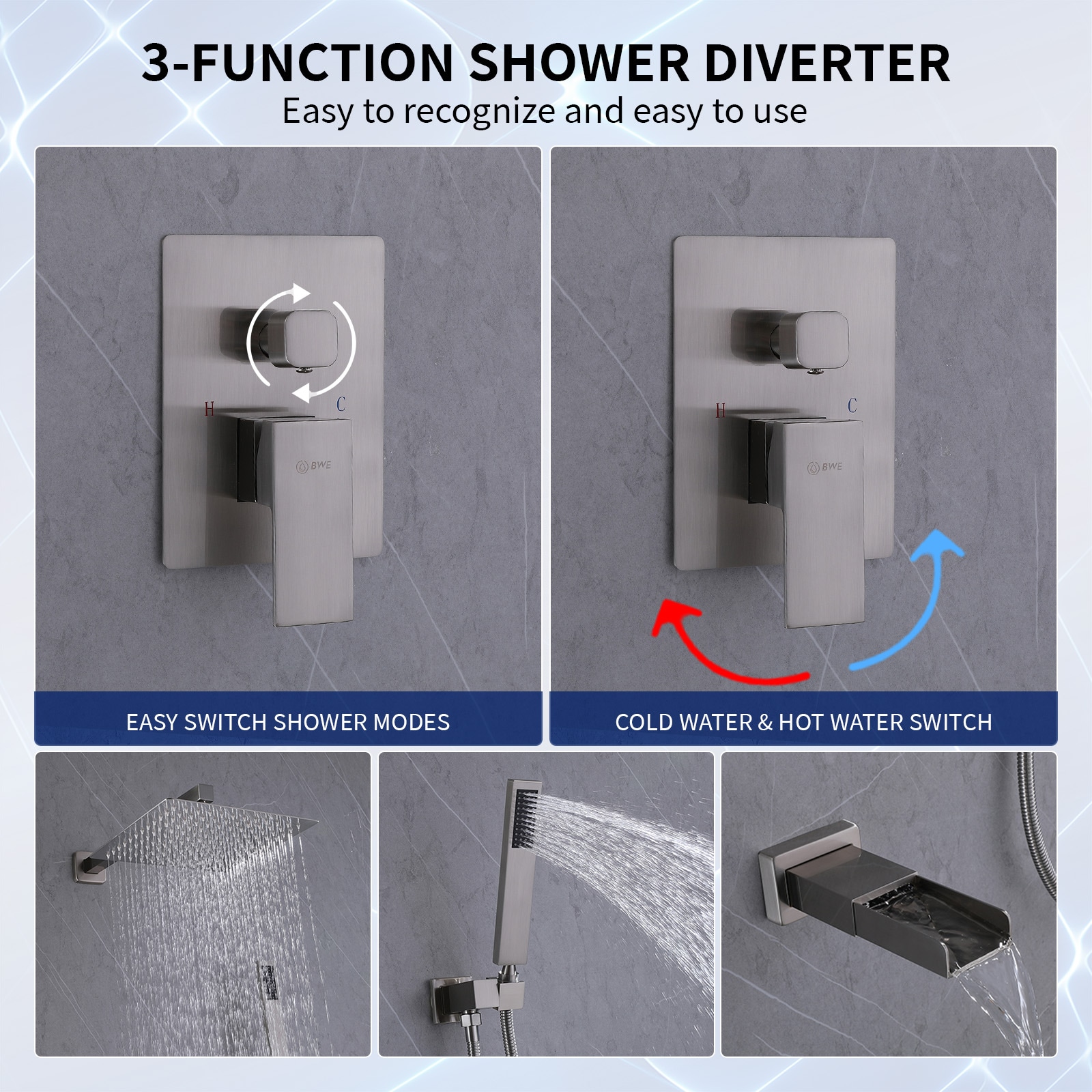 BWE A-98004-N Showerhead-Bar-Panels - View #2