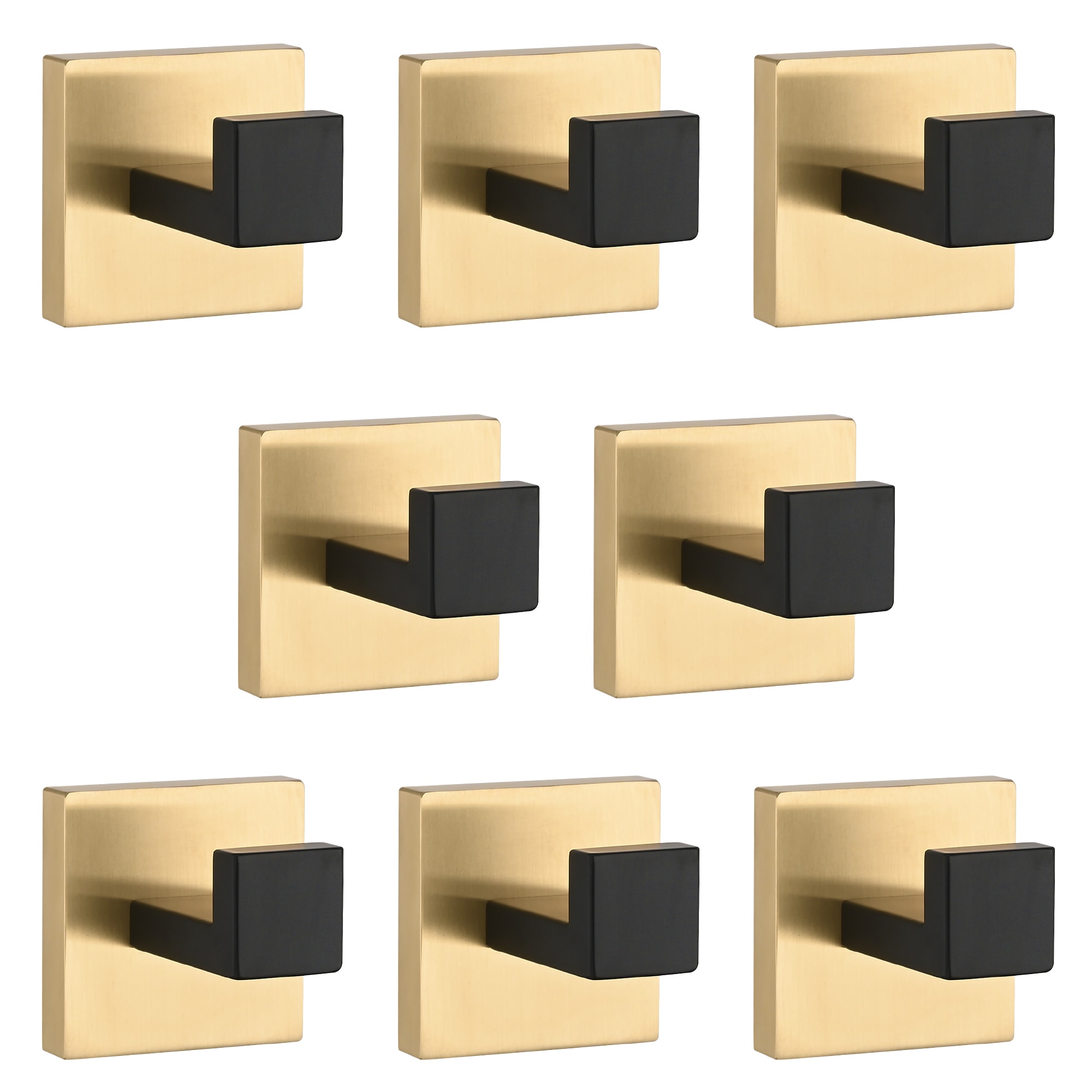 Tatayosi DJ-224966 8 Pack Wall Mounted Stainless Steel Bathroom Towel Hooks Coat Hooks for Bathroom Bedroom Kitchen