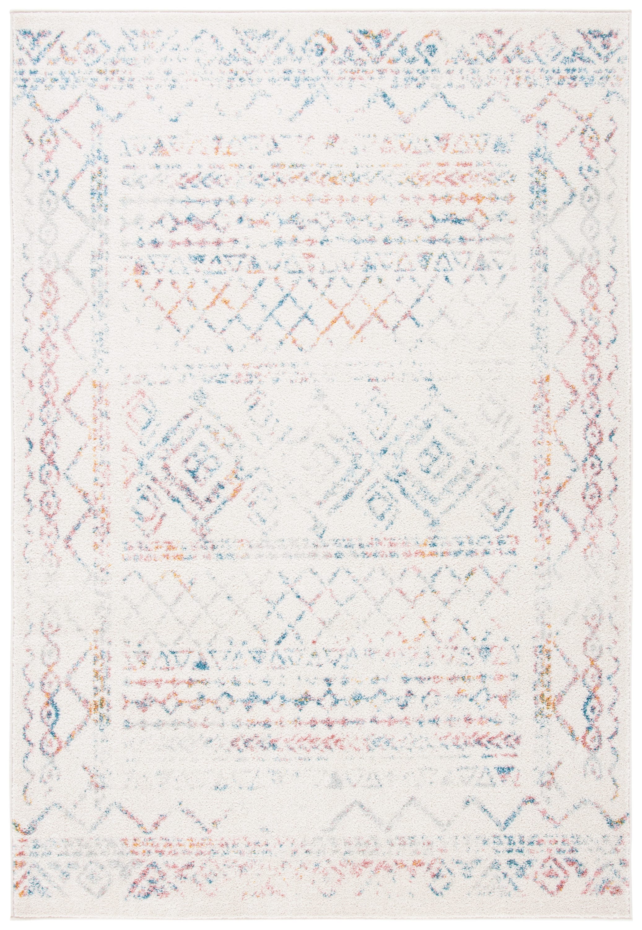 Safavieh TUL268M-5 Tulum Grady 5 x 8 (ft) Loomed Polypropylene Ivory/Turquoise Rectangular Indoor Distressed/Overdyed Bohemian/Eclectic Area rug
